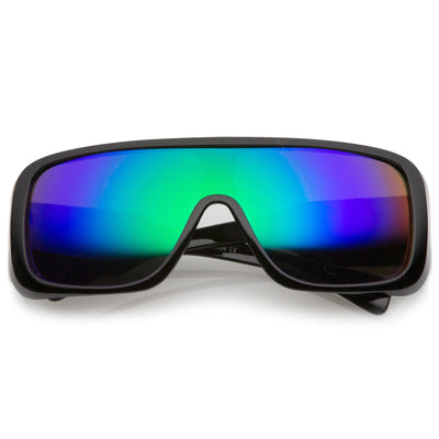 Polarized Mirrored Lenses RVO Plastic Wrap Style Sunglasses Men