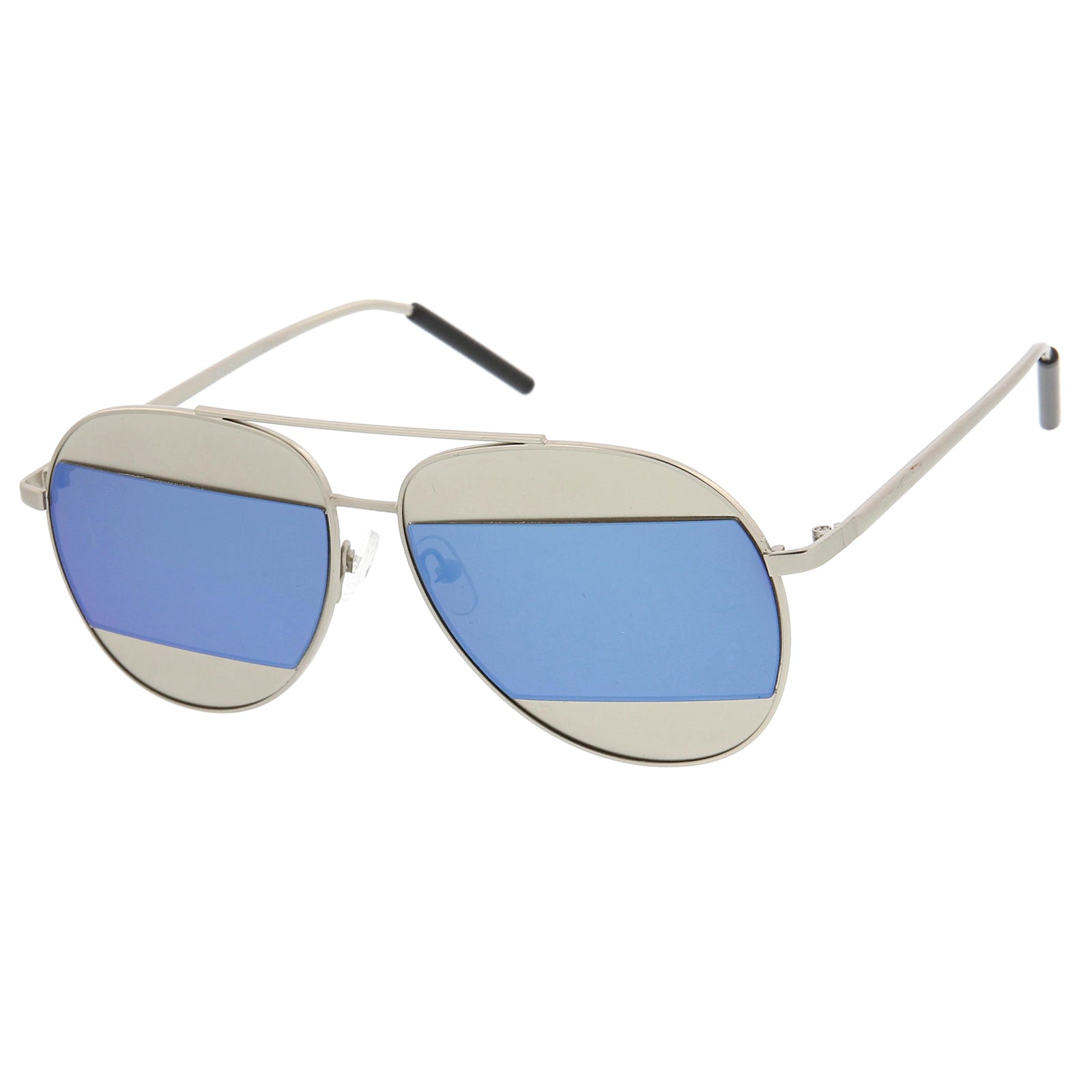 Silver / Blue Mirror
