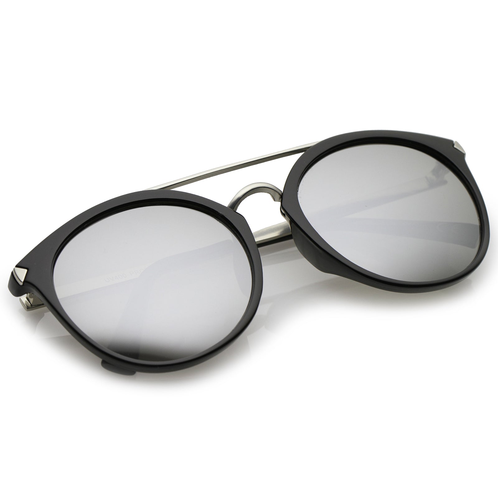 Black Sunglasses With Silver Dual Bars