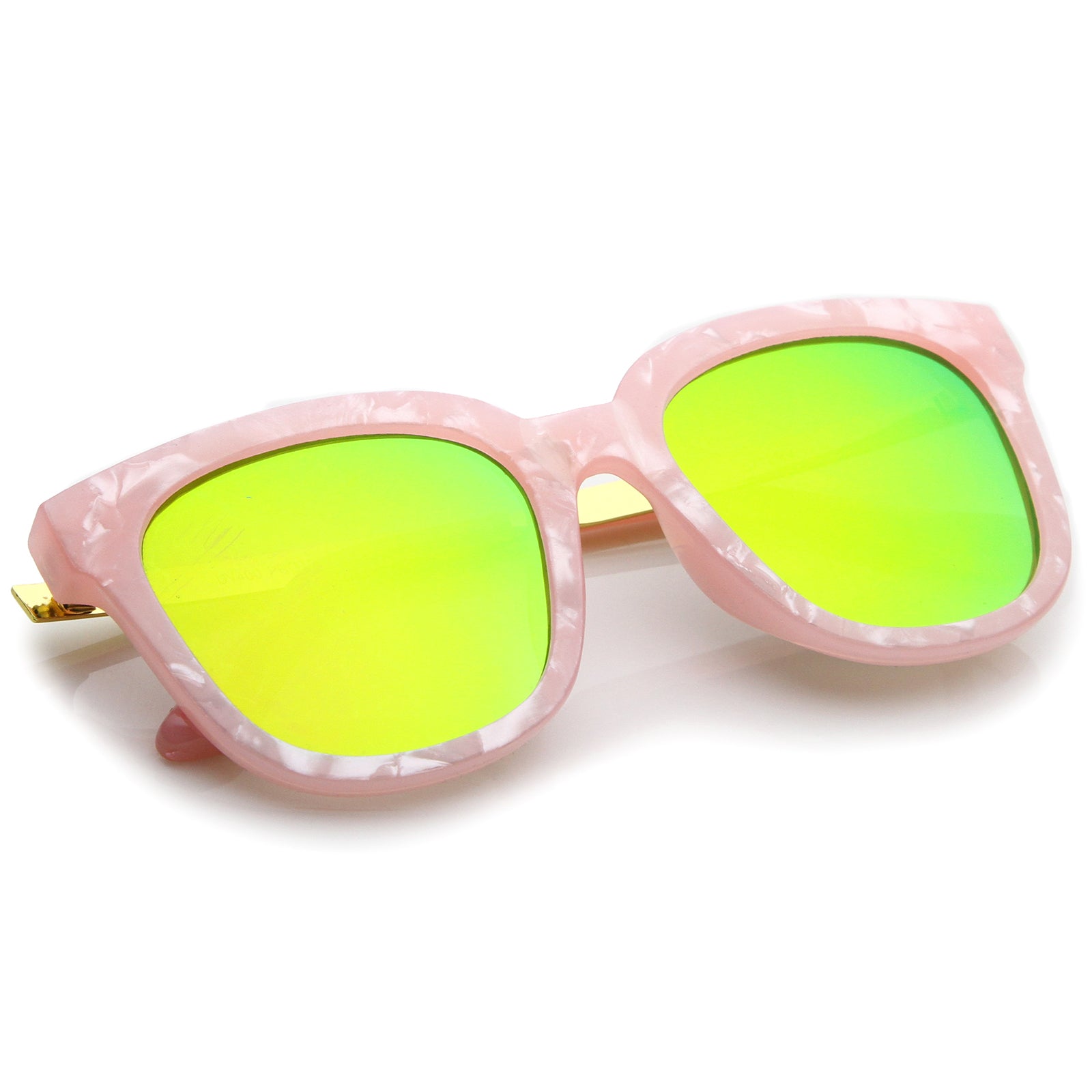 Pink-Marble-Gold / Green Mirror