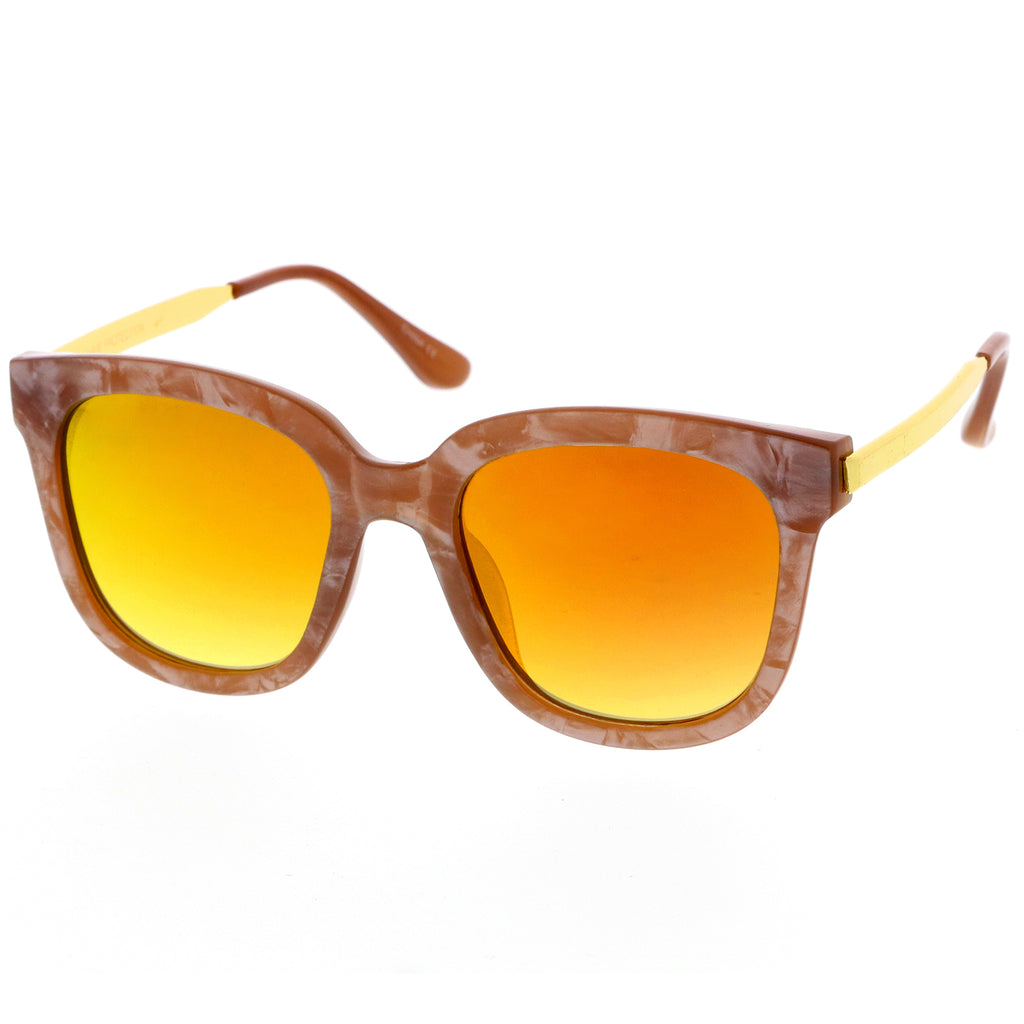 Brown-Marble-Gold / Orange Mirror
