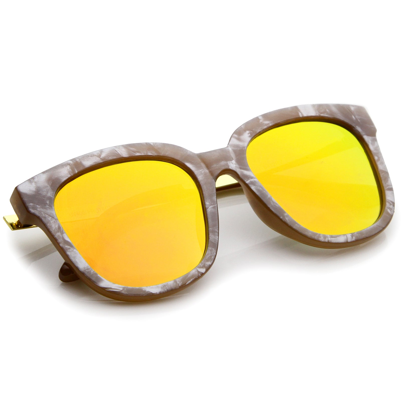 Brown-Marble-Gold / Orange Mirror