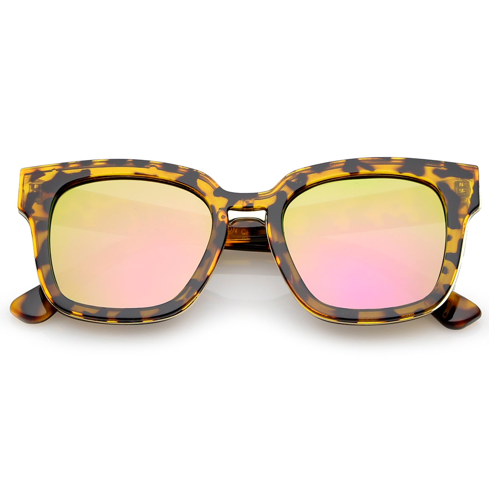Tortoise-Gold / Magenta Mirror