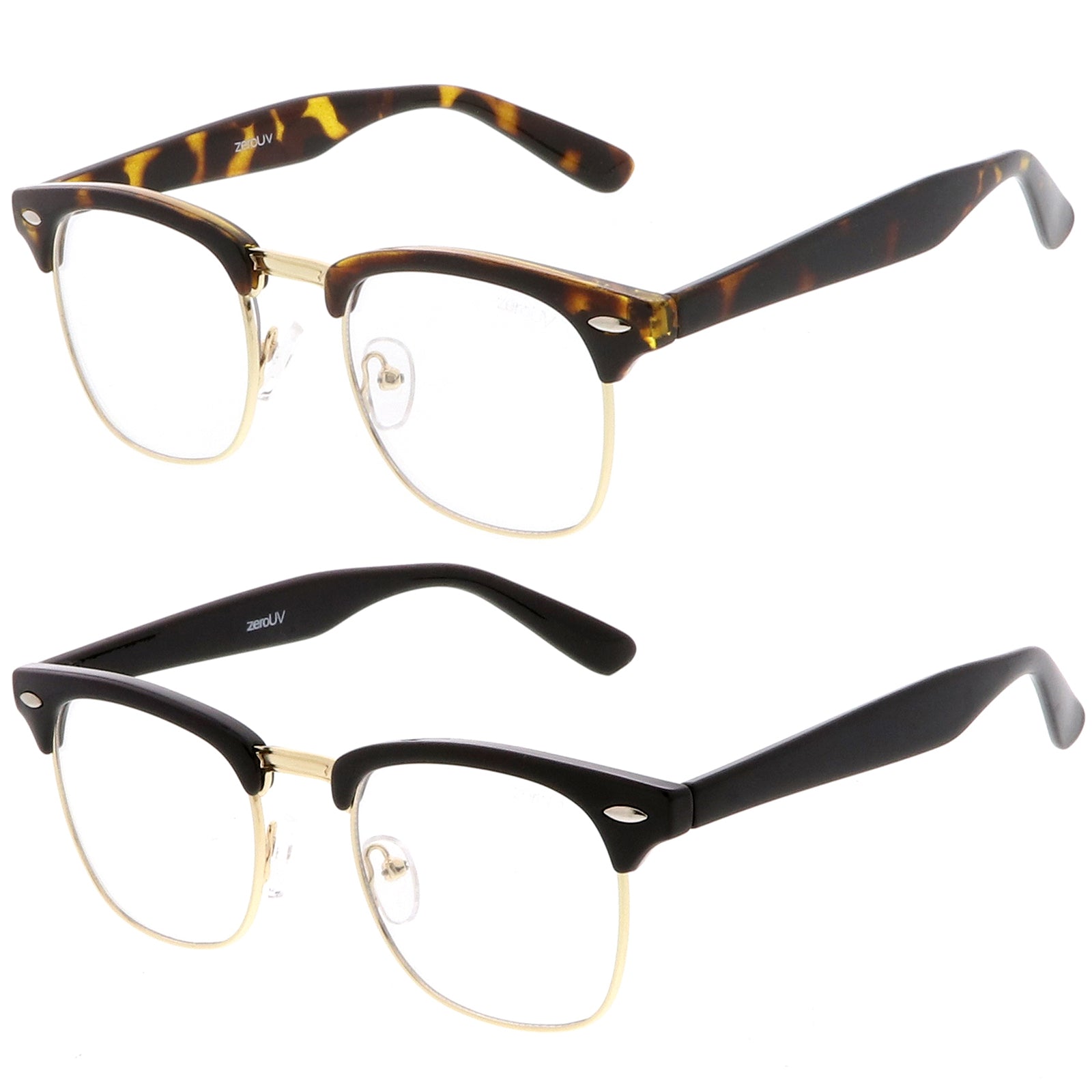2-Pack | TT-Gld / Clr & Blk-Gld / Clear