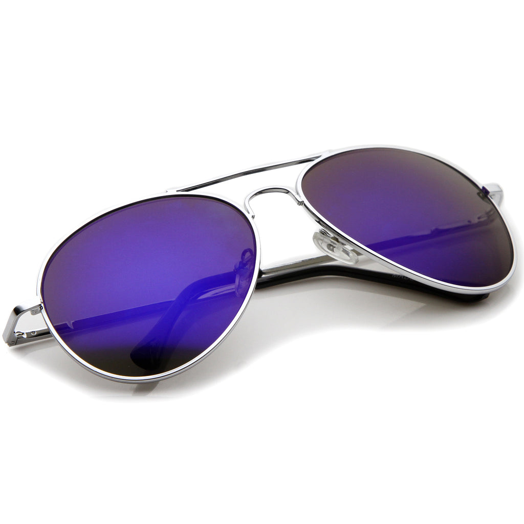 Silver / Blue Mirror