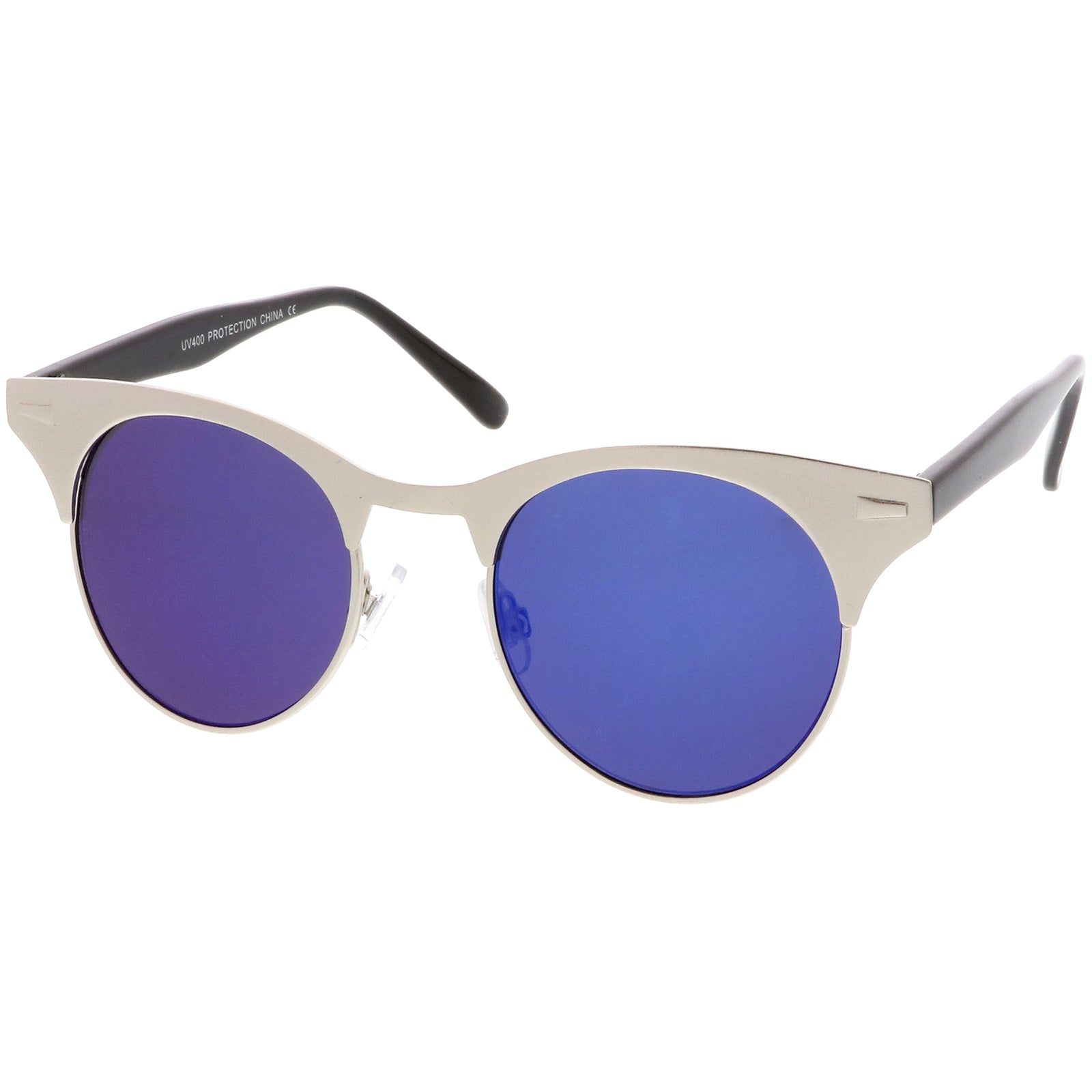 Silver-Black / Blue Mirror