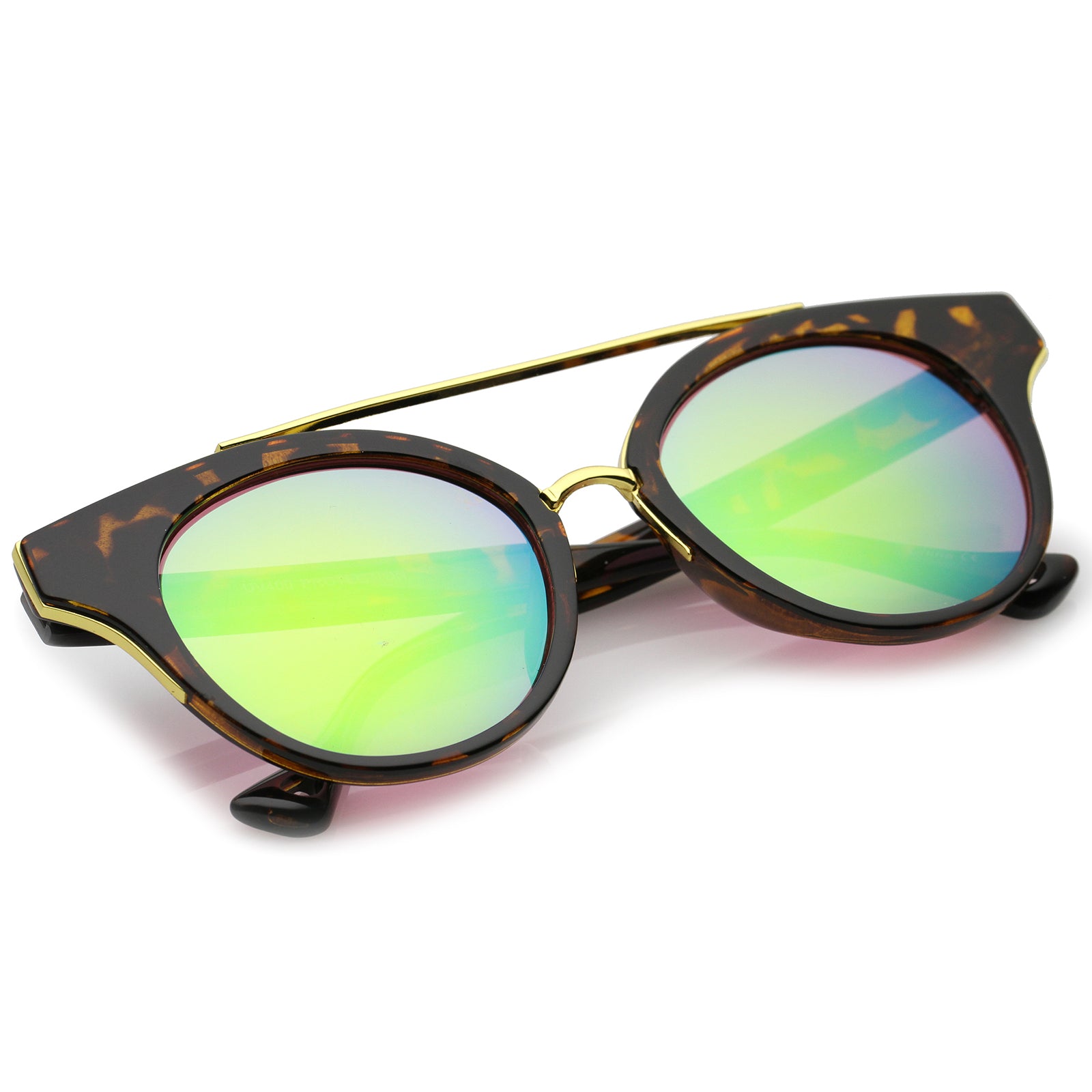 Tortoise-Gold / Green Mirror