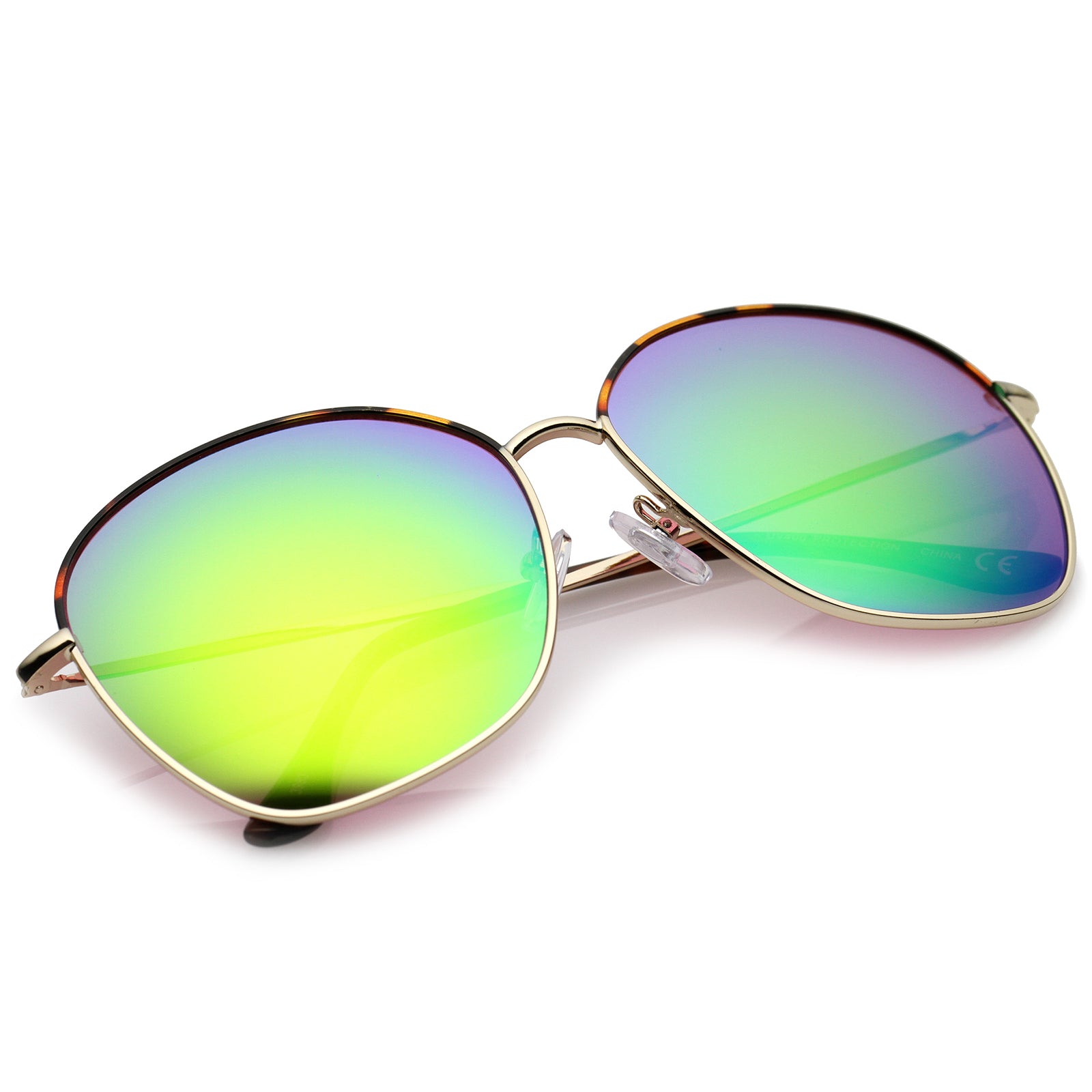 Tortoise-Gold / Green Mirror