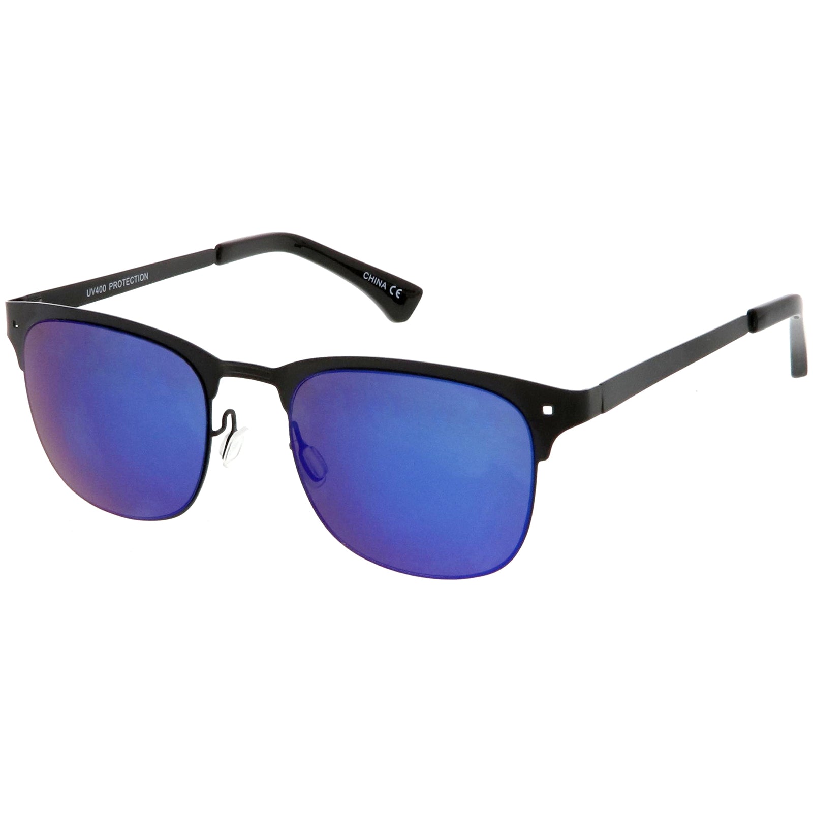 Matte Black  / Dark Blue Mirror