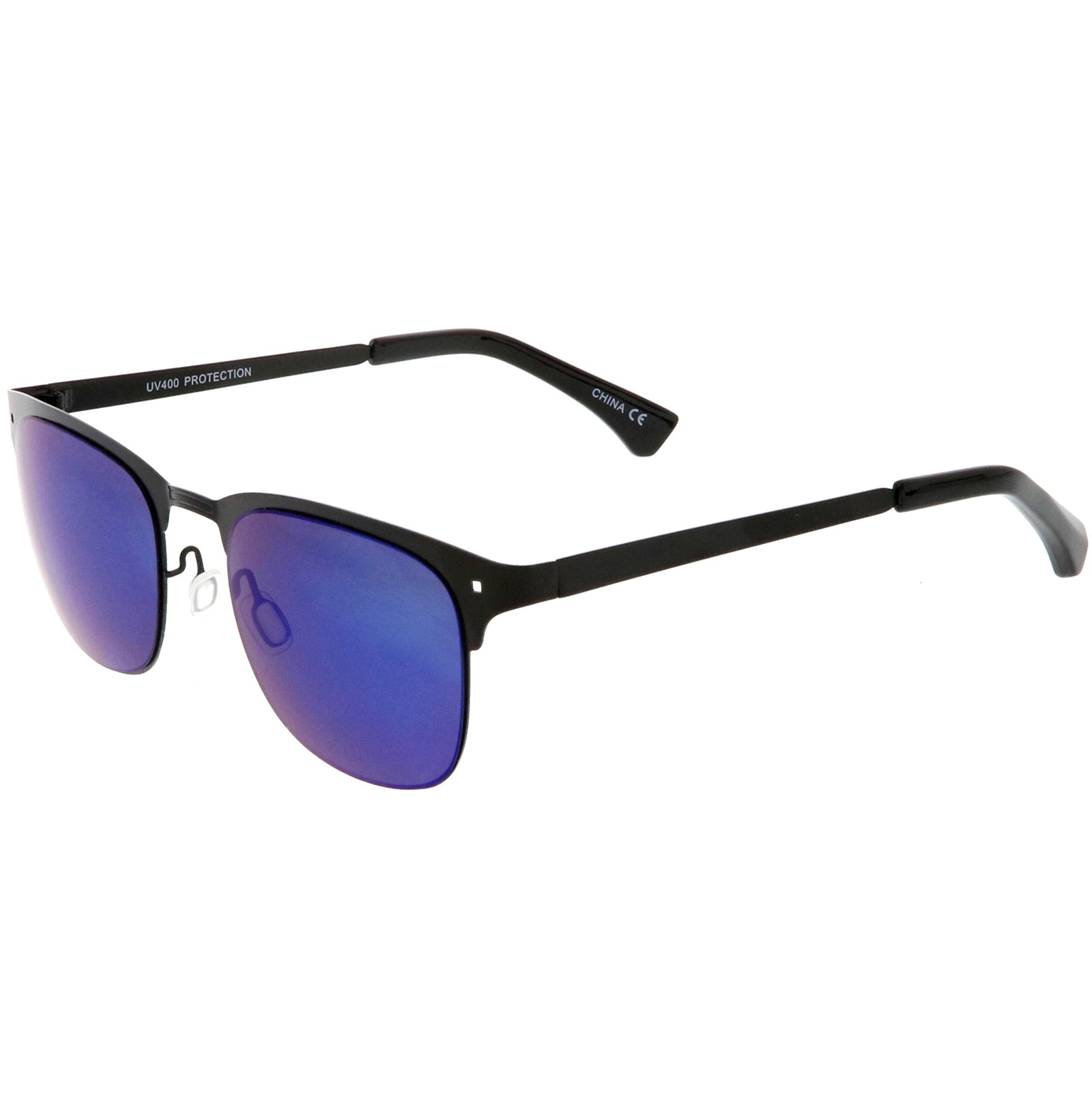Matte Black  / Dark Blue Mirror