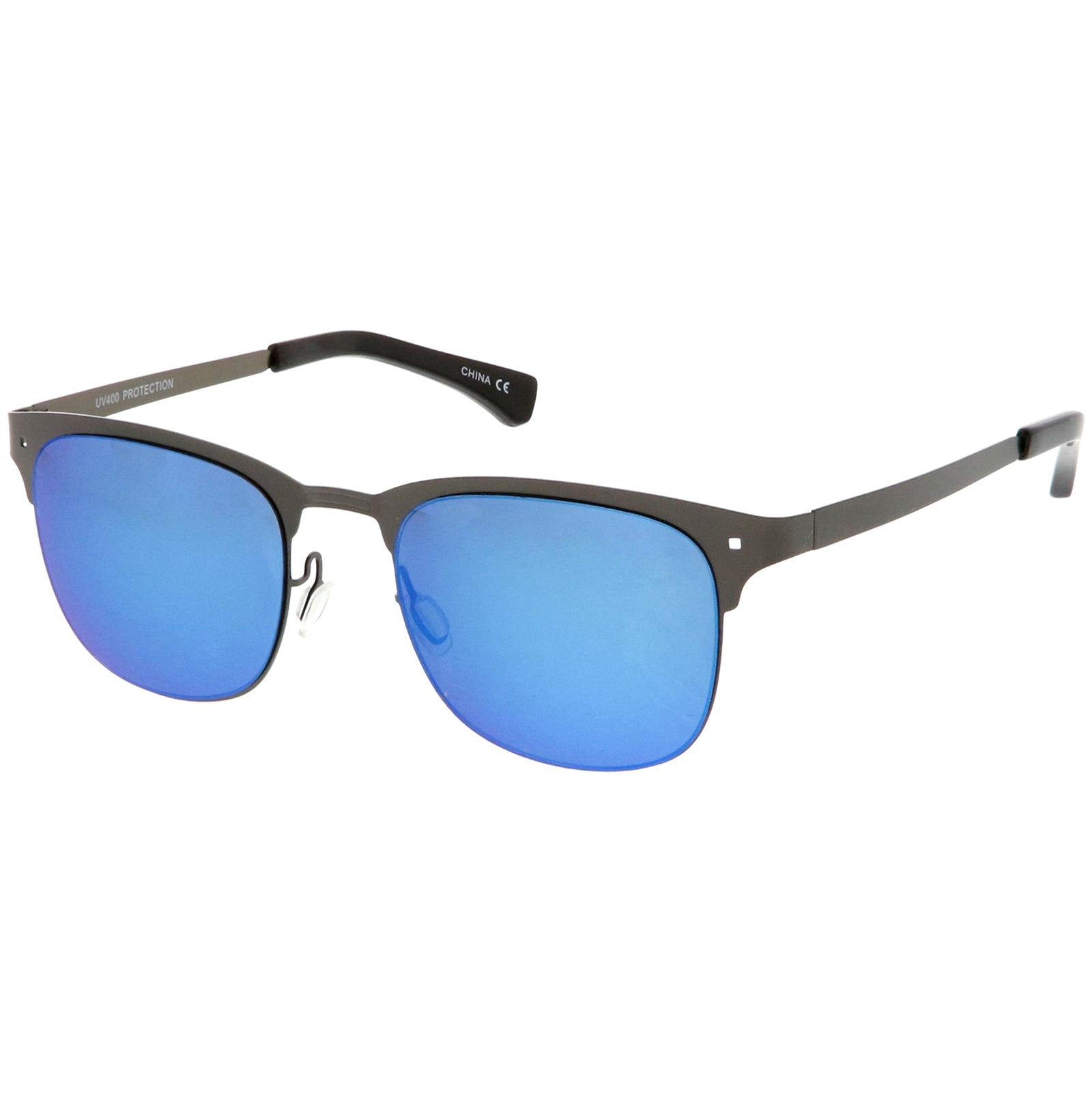 Matte Gunmetal / Blue Mirror