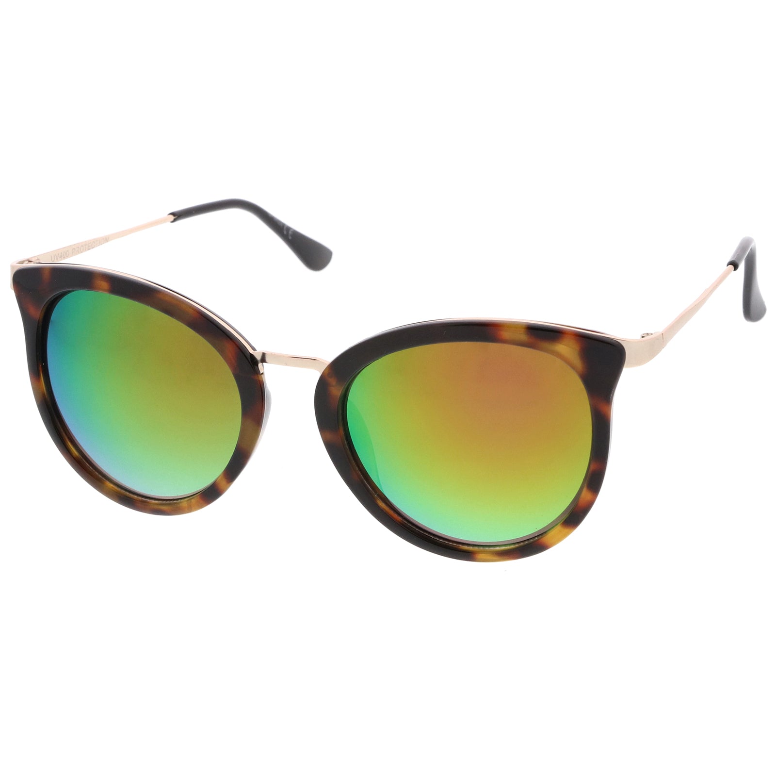 Tortoise-Gold / Pink-Green Mirror