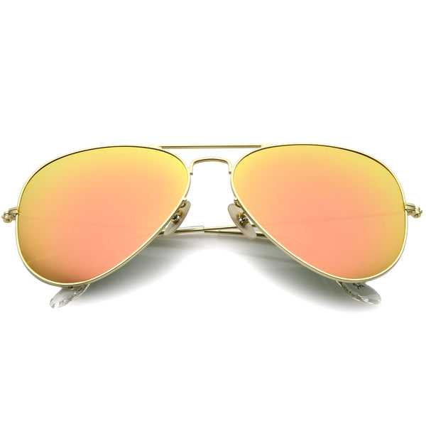 Large mirrored aviator sunglasses hotsell