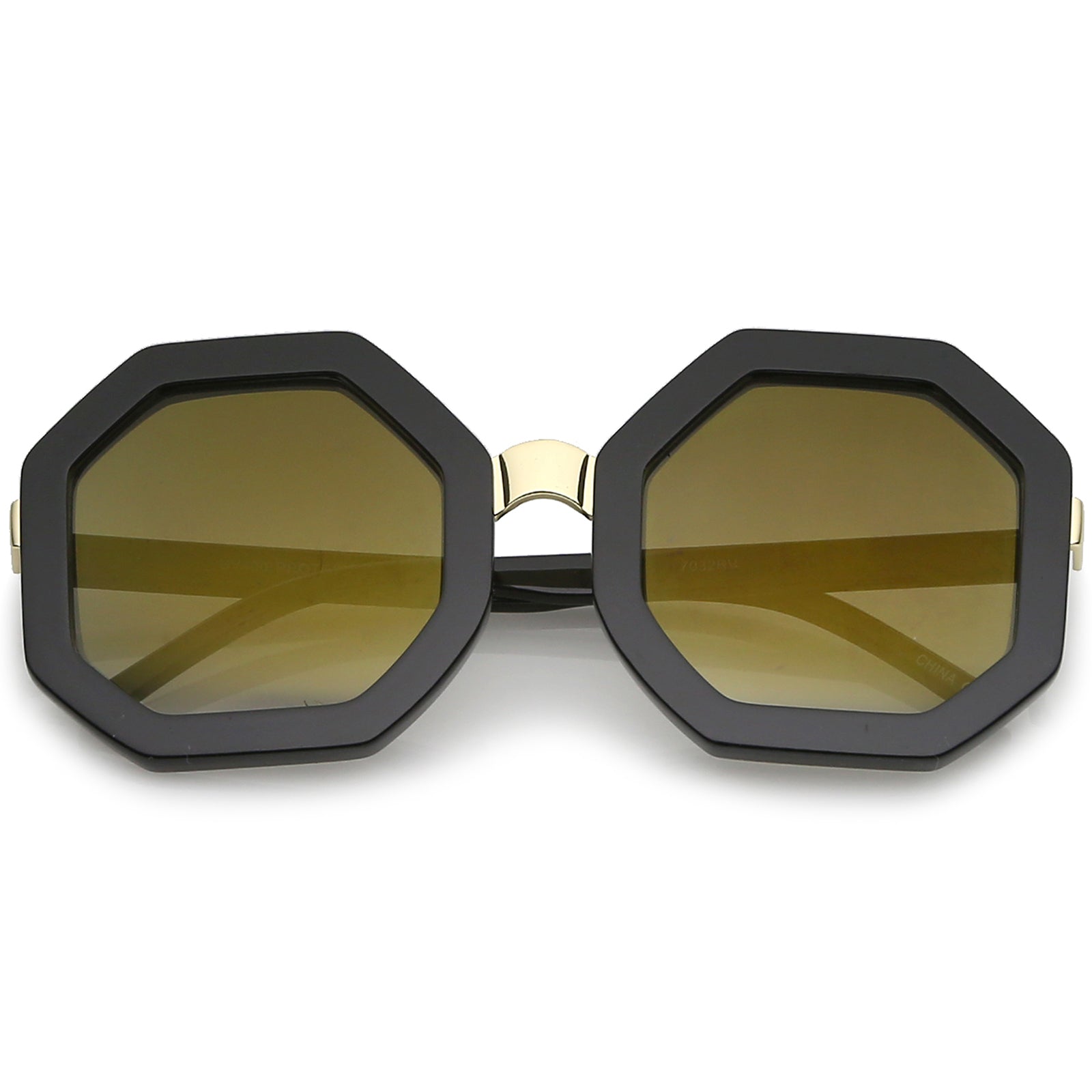 Black Gold Hexagonal Sunglasses