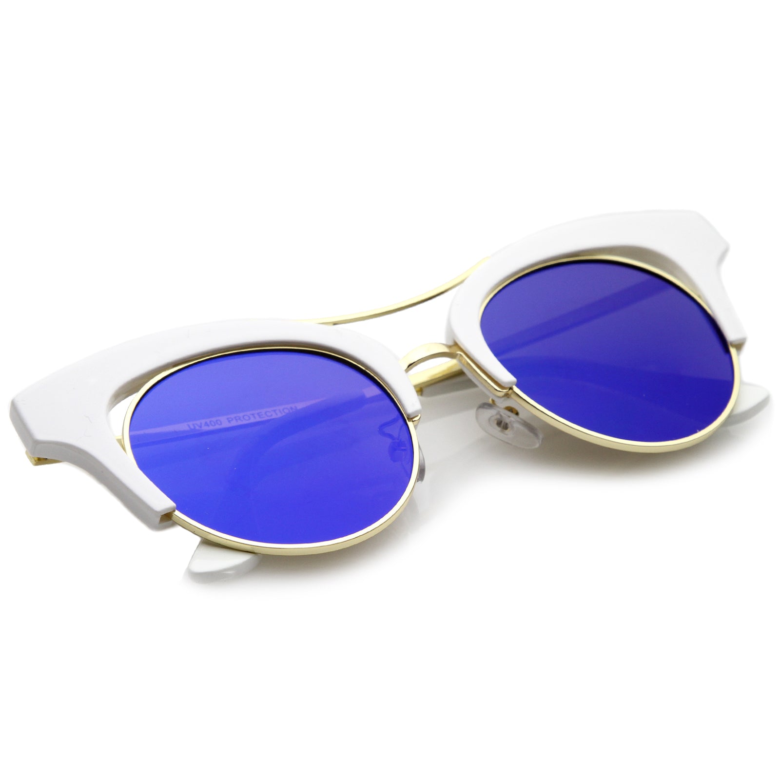 White-Gold / Blue Mirror