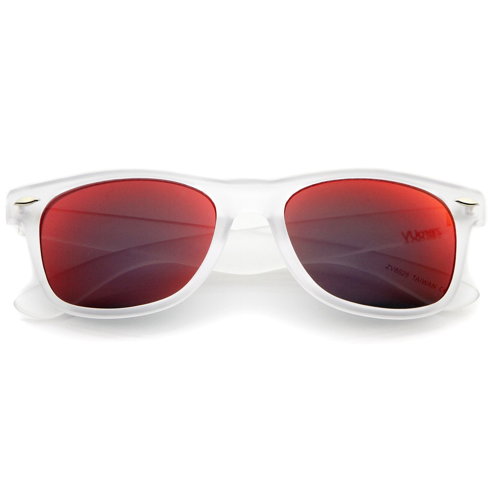 Rubberized Frame Mirror Polarized Lens Square Horn Rimmed Sunglasses 55mm, Black / Red Mirror Polarized