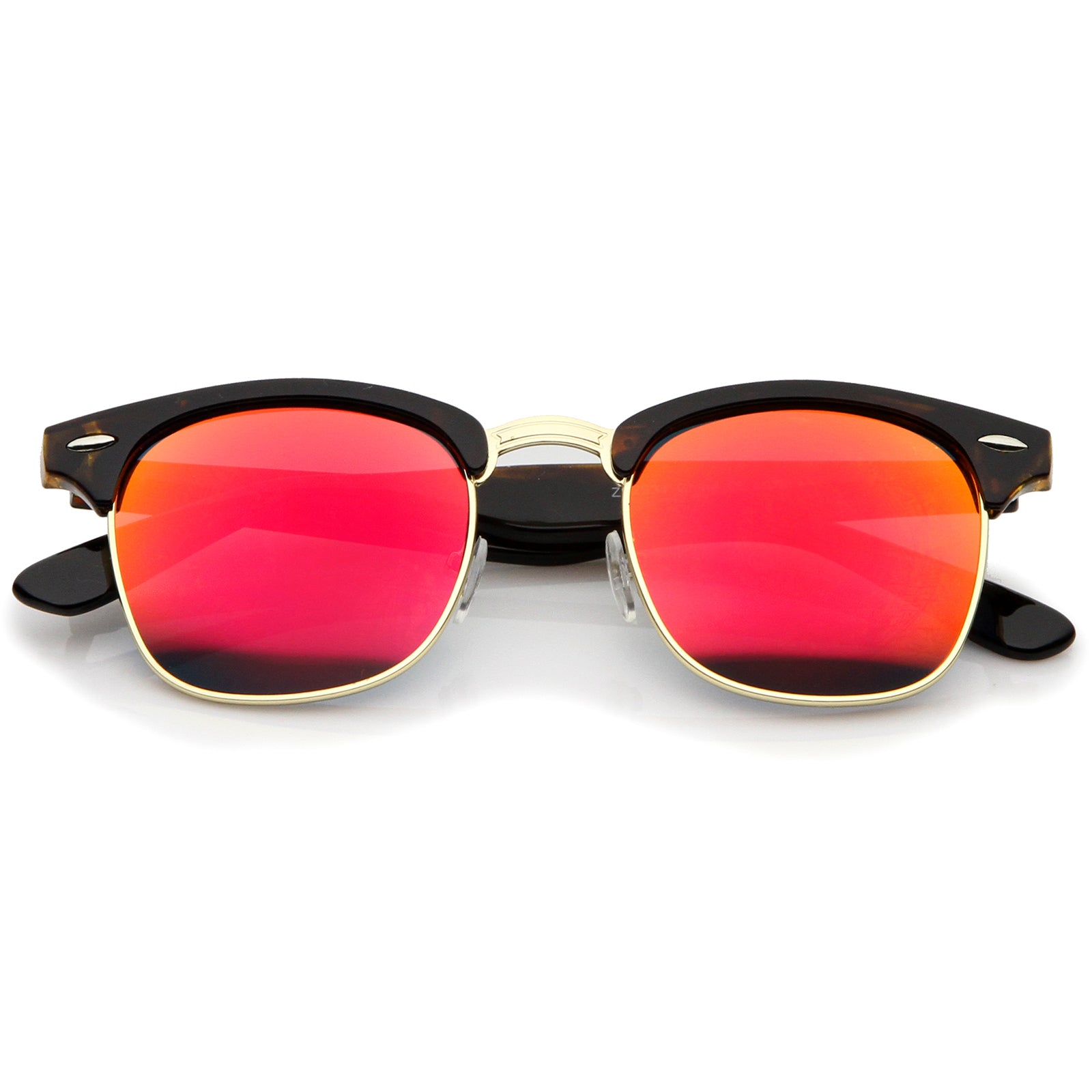 Tortoise-Gold / Red Mirror