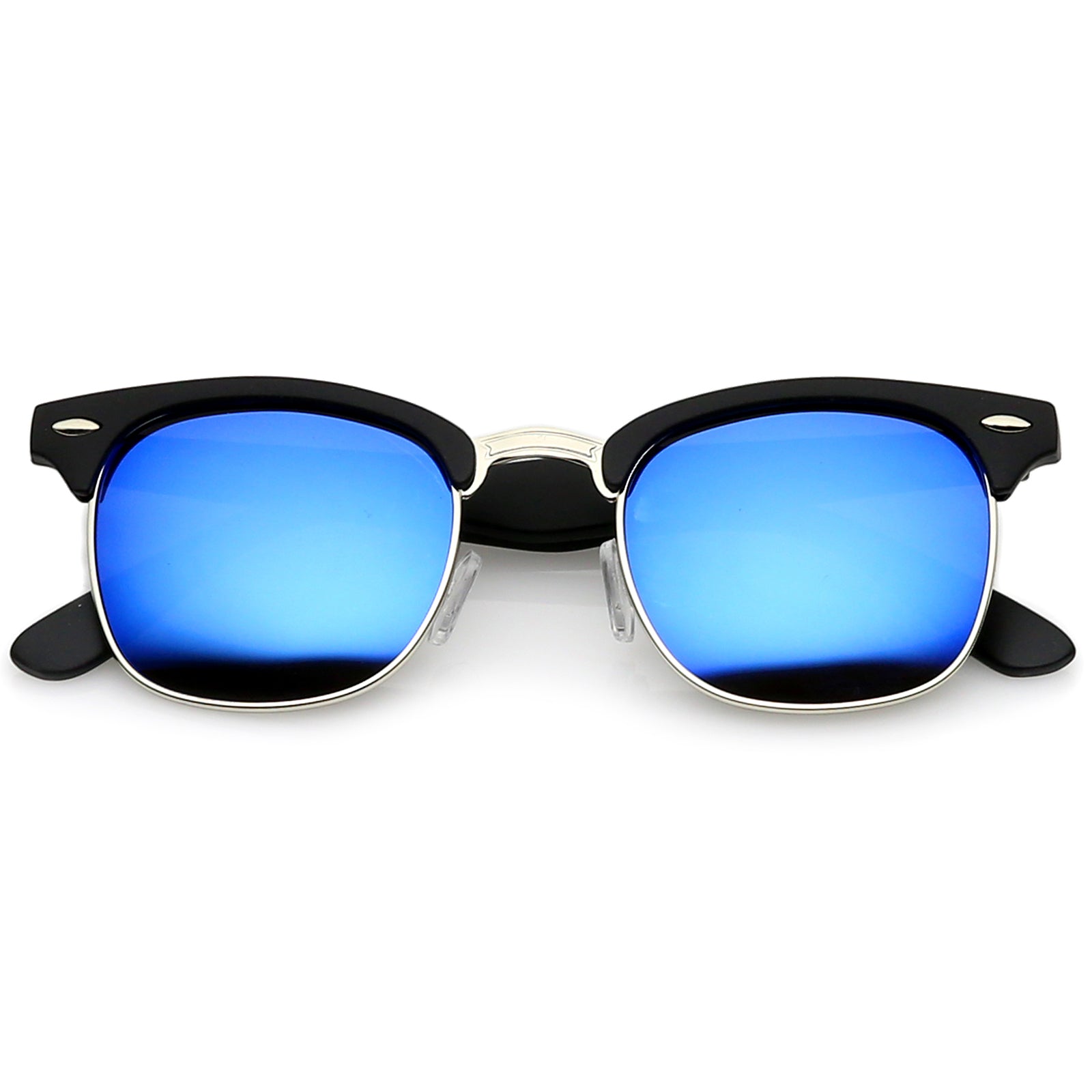 Rubberized Black-Silver / Blue Mirror
