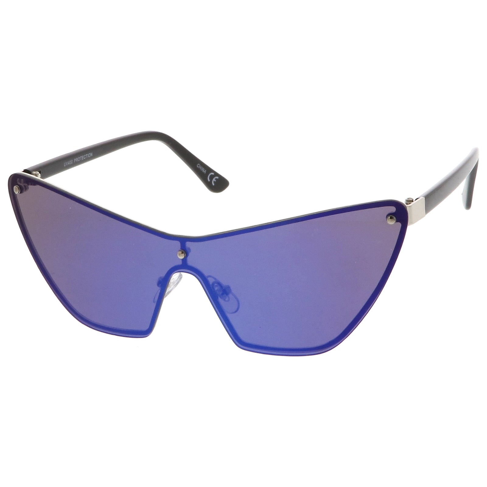 Silver Black / Blue Mirror