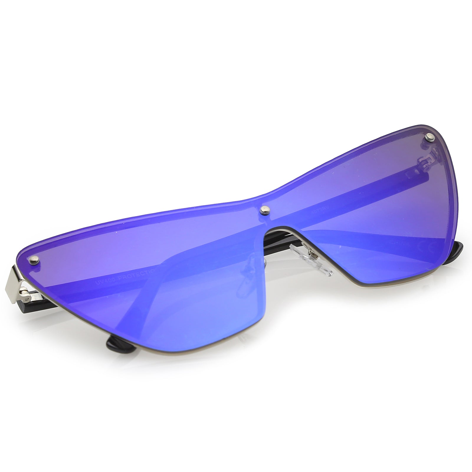 Silver Black / Blue Mirror