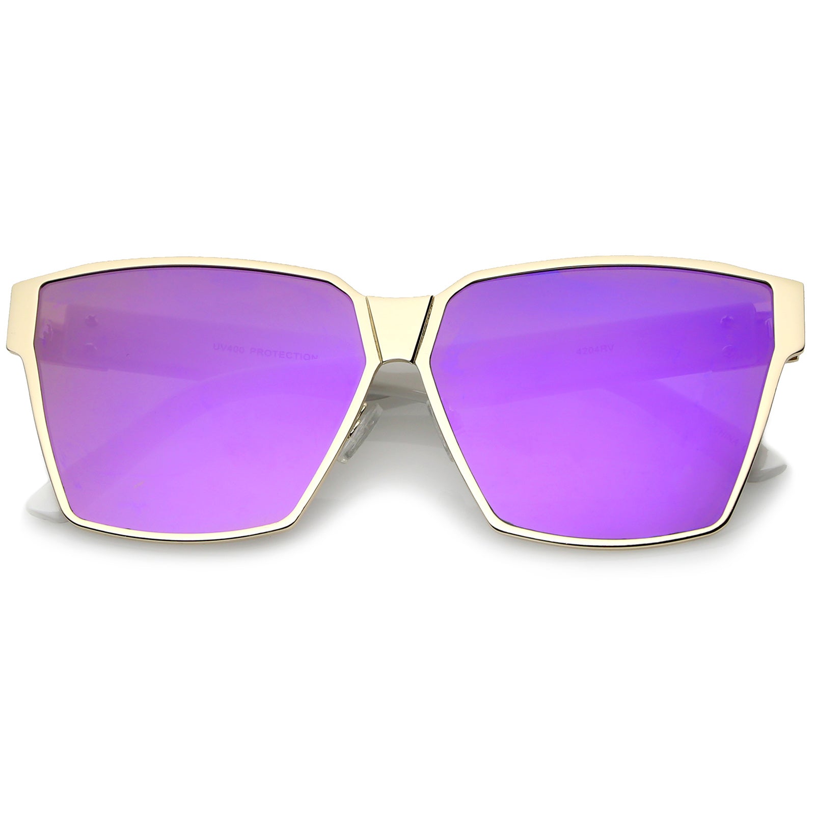 Square frame sunglasses in gold-toned metal