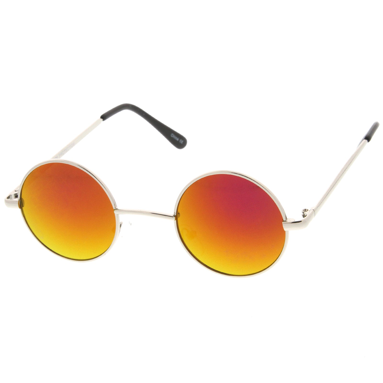Small Retro Lennon Style Colored Mirror Lens Round Metal Sunglasses 41