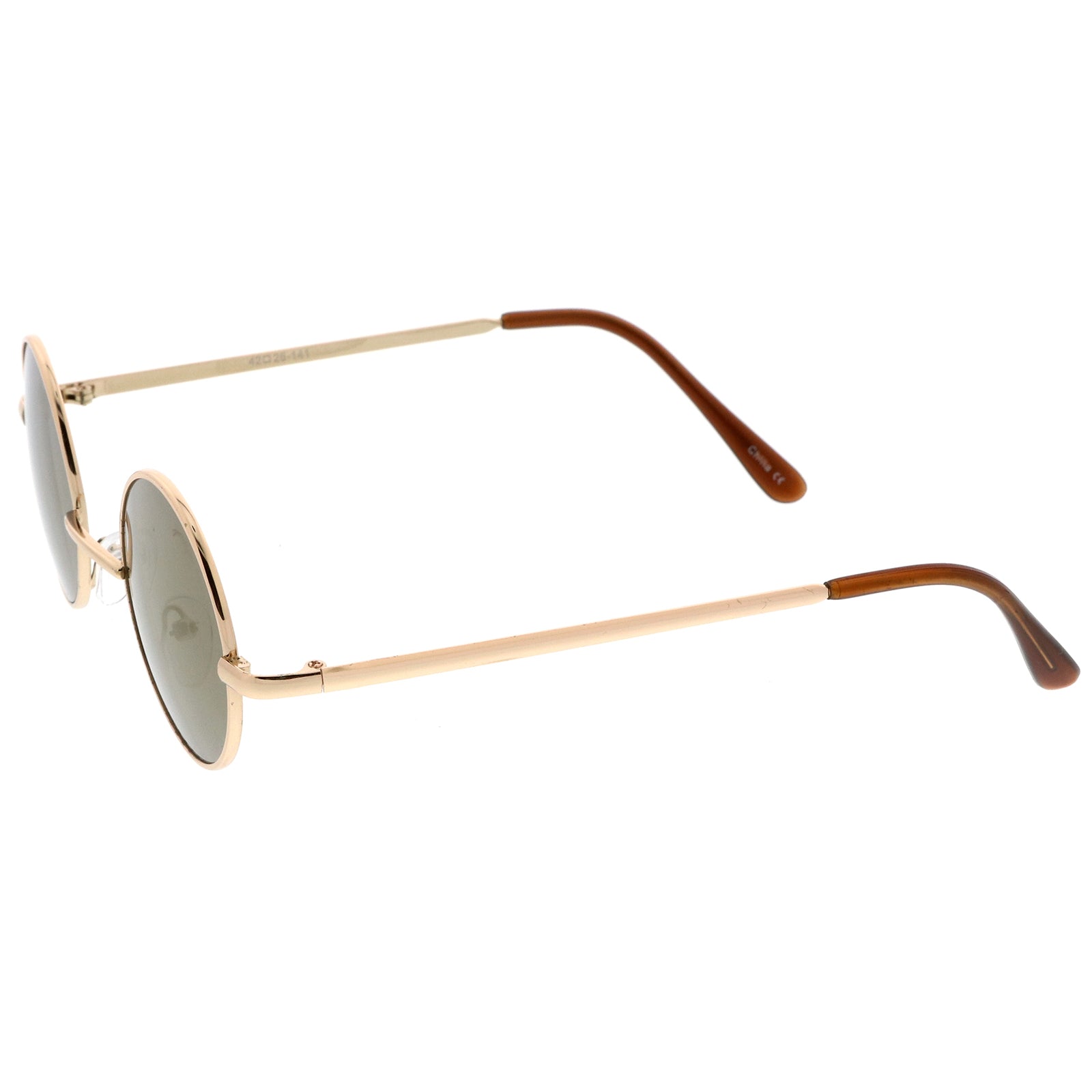 Lennon Style Round Circle Metal Sunglasses with Color Mirror Lens