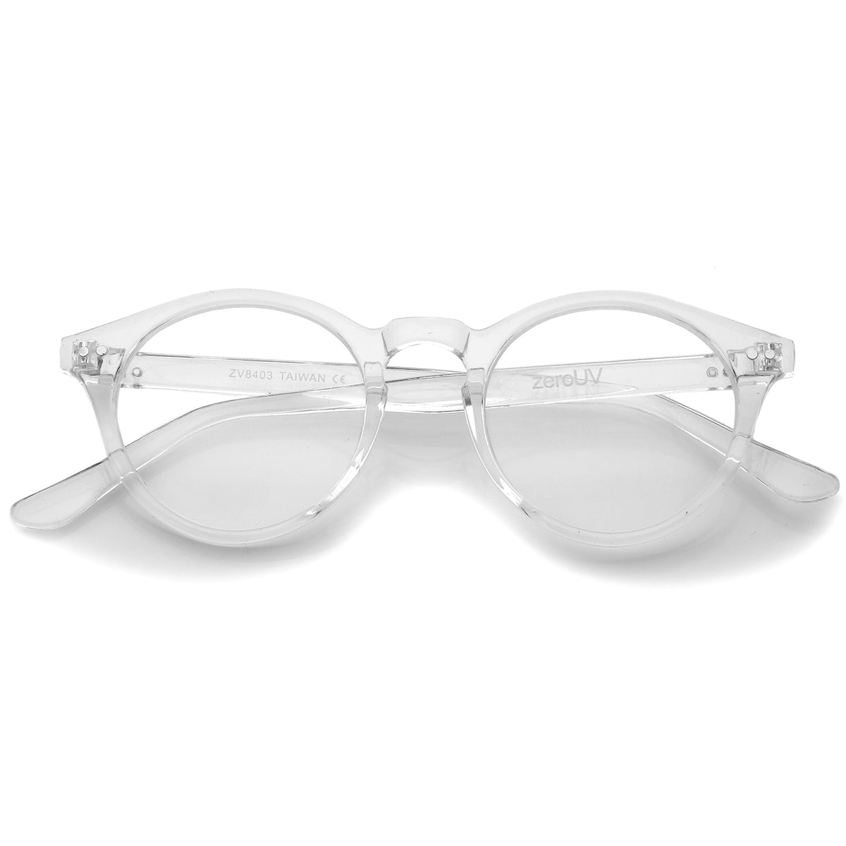 Retro Keyhole Nose Bridge Clear Lens P3 Round Glasses 46mm Sunglassla 