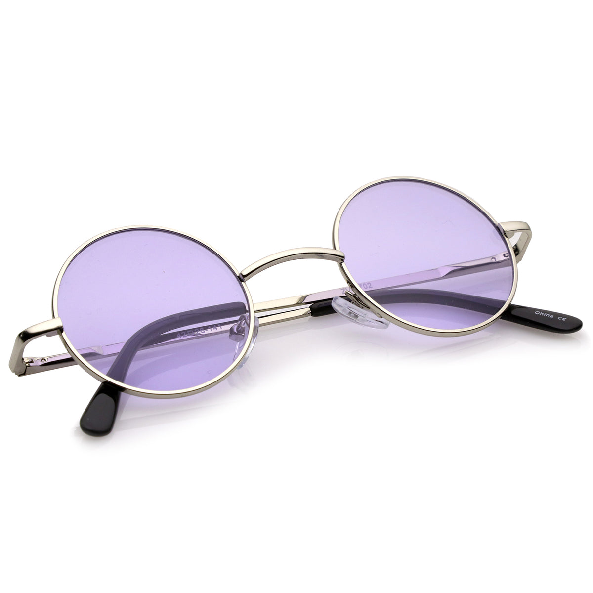 Small Retro Lennon Inspired Style Colored Lens Round Metal Sunglasses Sunglassla 