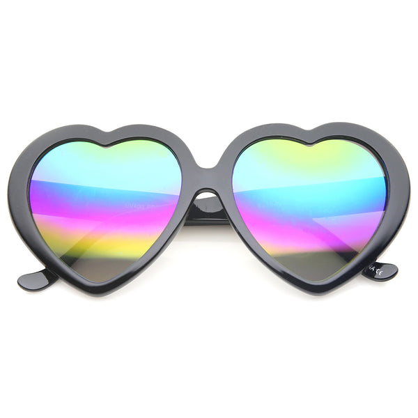 Heart shaped mirror sunglasses on sale