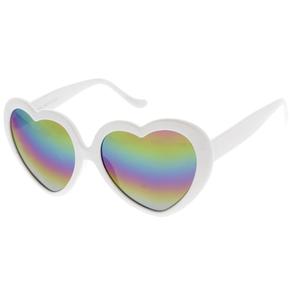 Womens Oversize Rainbow Colored Mirror Lens Heart Shaped Sunglasses 5 Sunglassla 