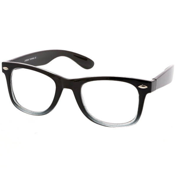 Classic Thick Square Clear Lens Horn Rimmed Eyeglasses 50mm - sunglass.la