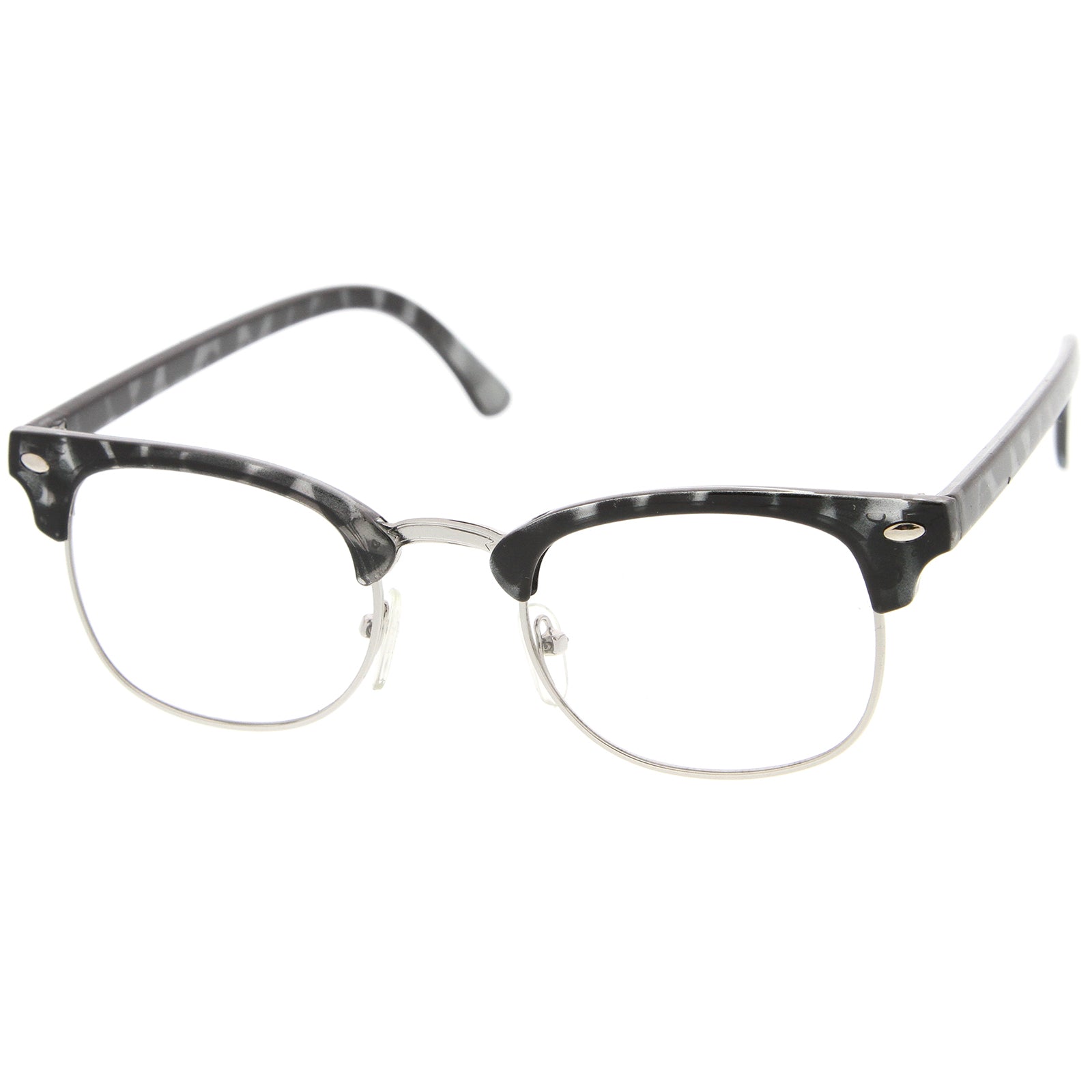 Grey-Tortoise-Silver / Clear