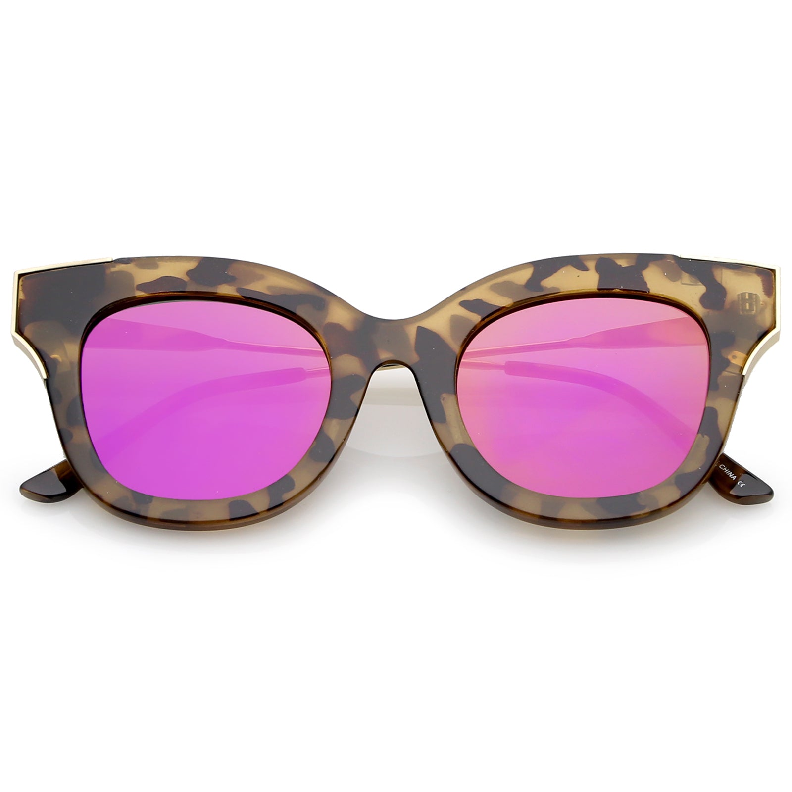 Tortoise-Gold / Magenta Mirror
