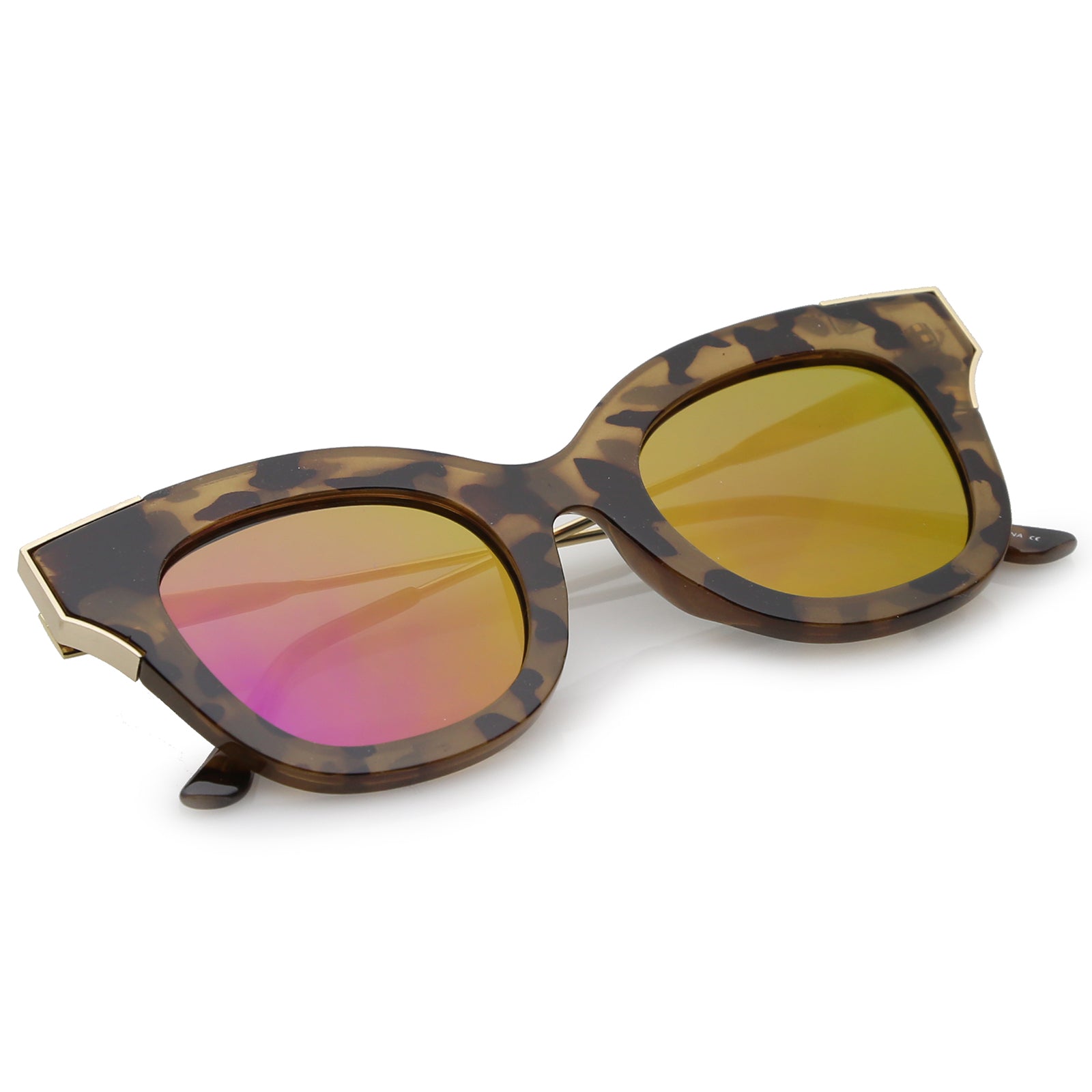 Tortoise-Gold / Magenta Mirror