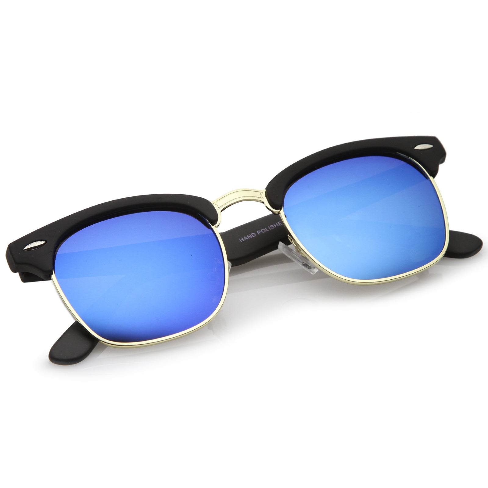 Rubberized Black-Gold / Blue Mirror