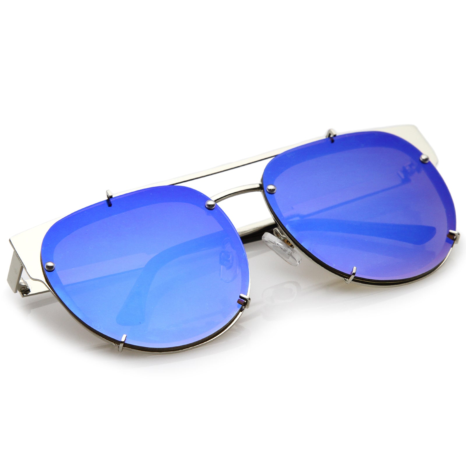 Silver / Blue Mirror