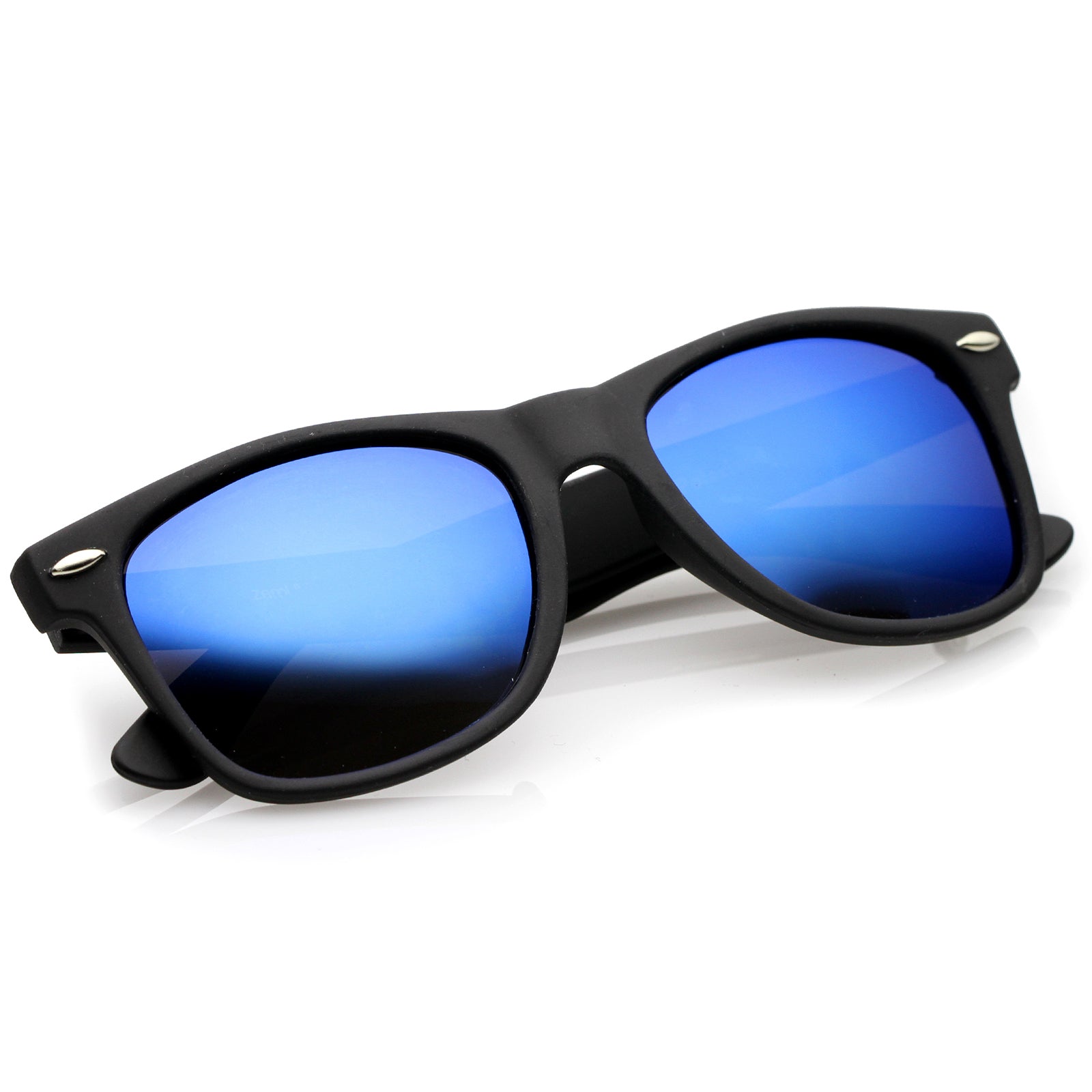 Square 5 Sunglasses Lens Rubberized Rimmed Polarized Horn Mirror Frame
