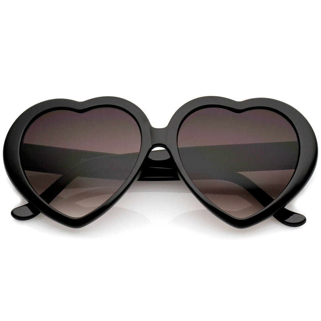 Women's Oversize Gradient Lens Heart Sunglasses 56mm