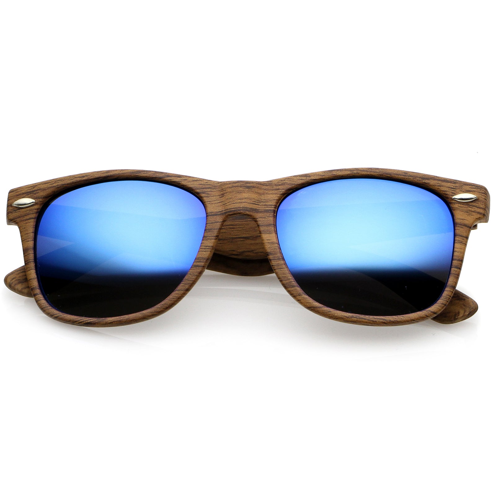 Natural Wood / Blue Mirror