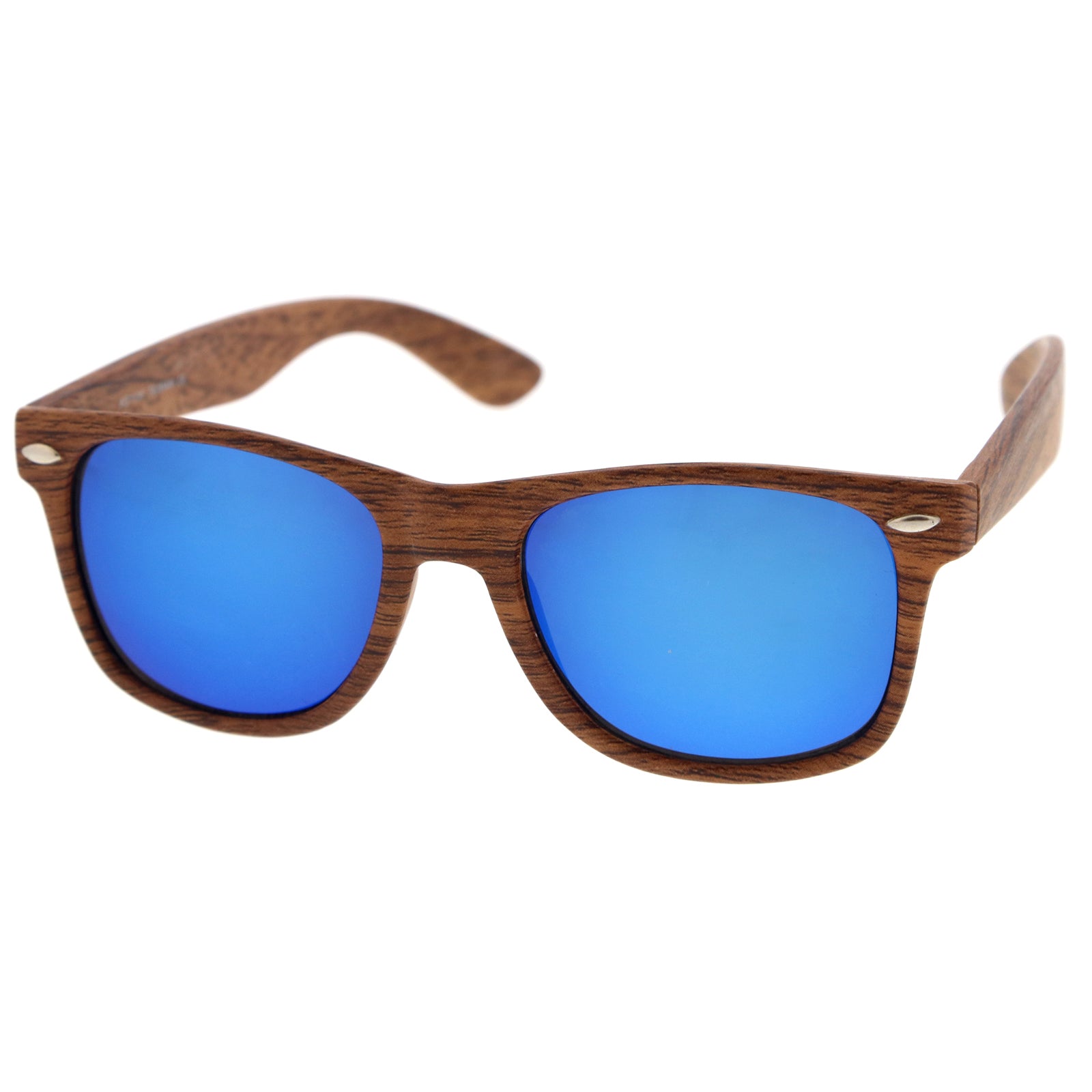 Natural Wood / Blue Mirror