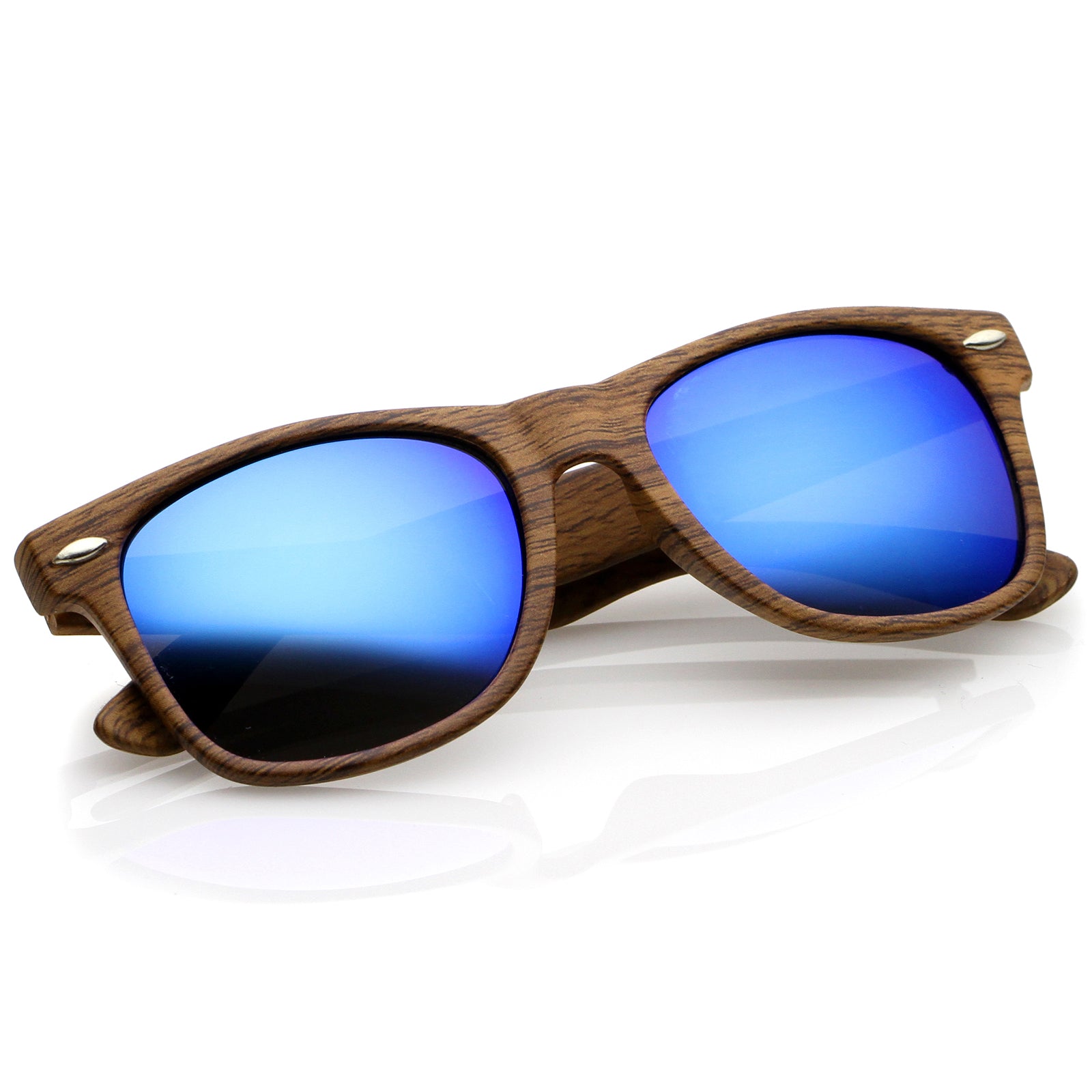 Natural Wood / Blue Mirror