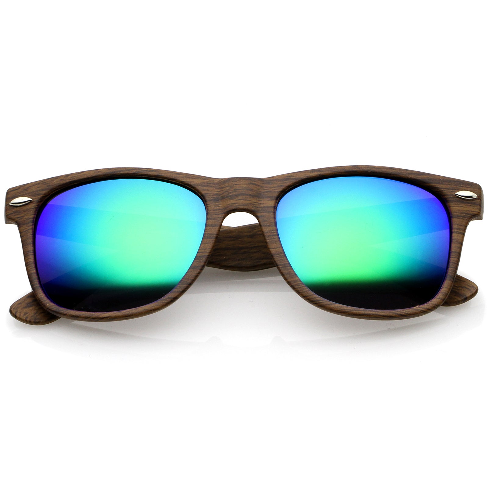 Natural Wood / Green-Blue Mirror