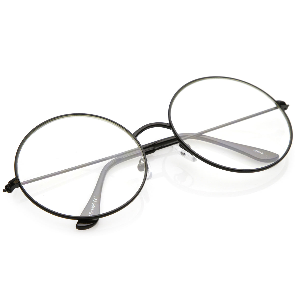 Classic Oversize Slim Metal Frame Clear Flat Lens Round Eyeglasses 56m Sunglassla 7010