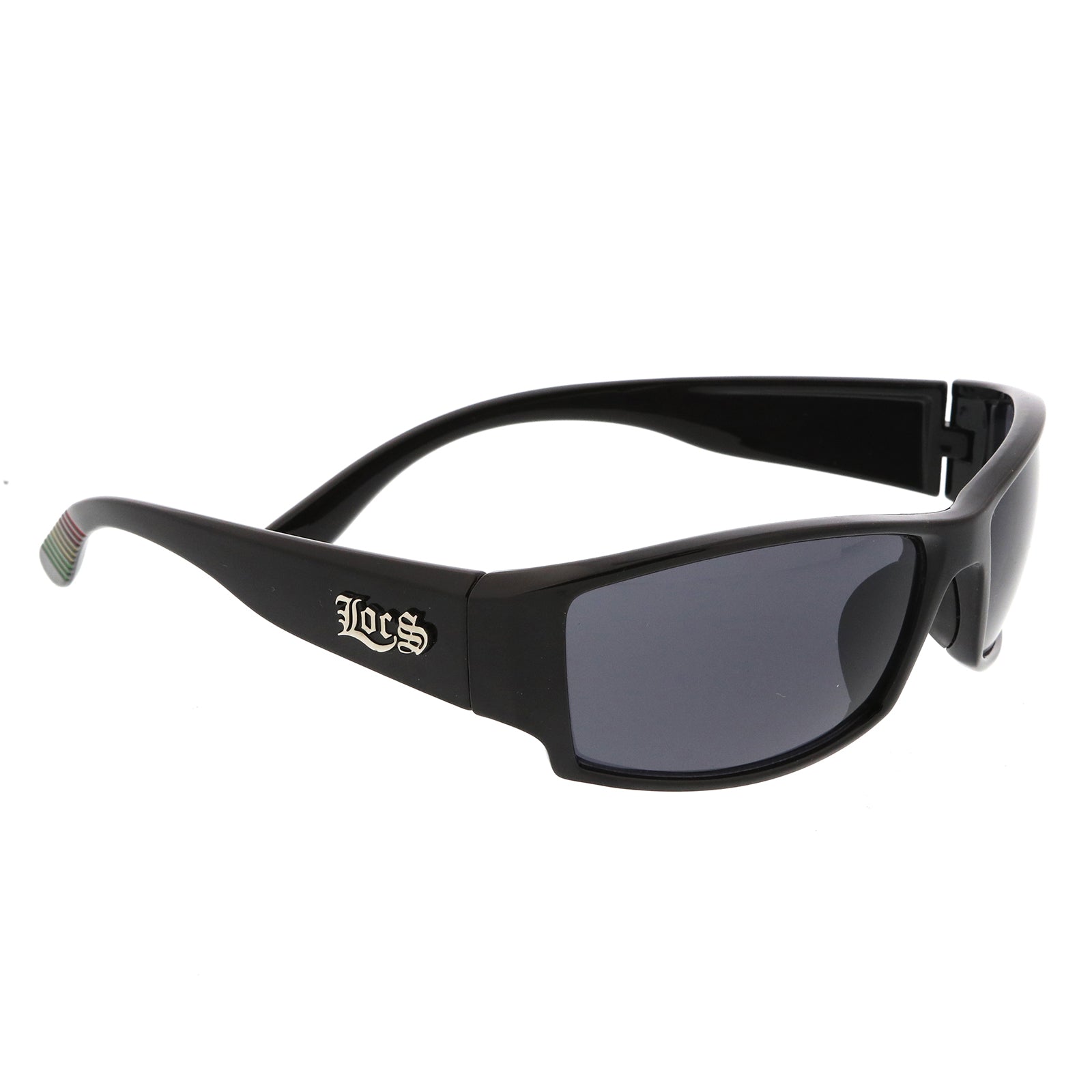 Locs Sunglasses Mens Thick Frame Biker Style Dark Black New