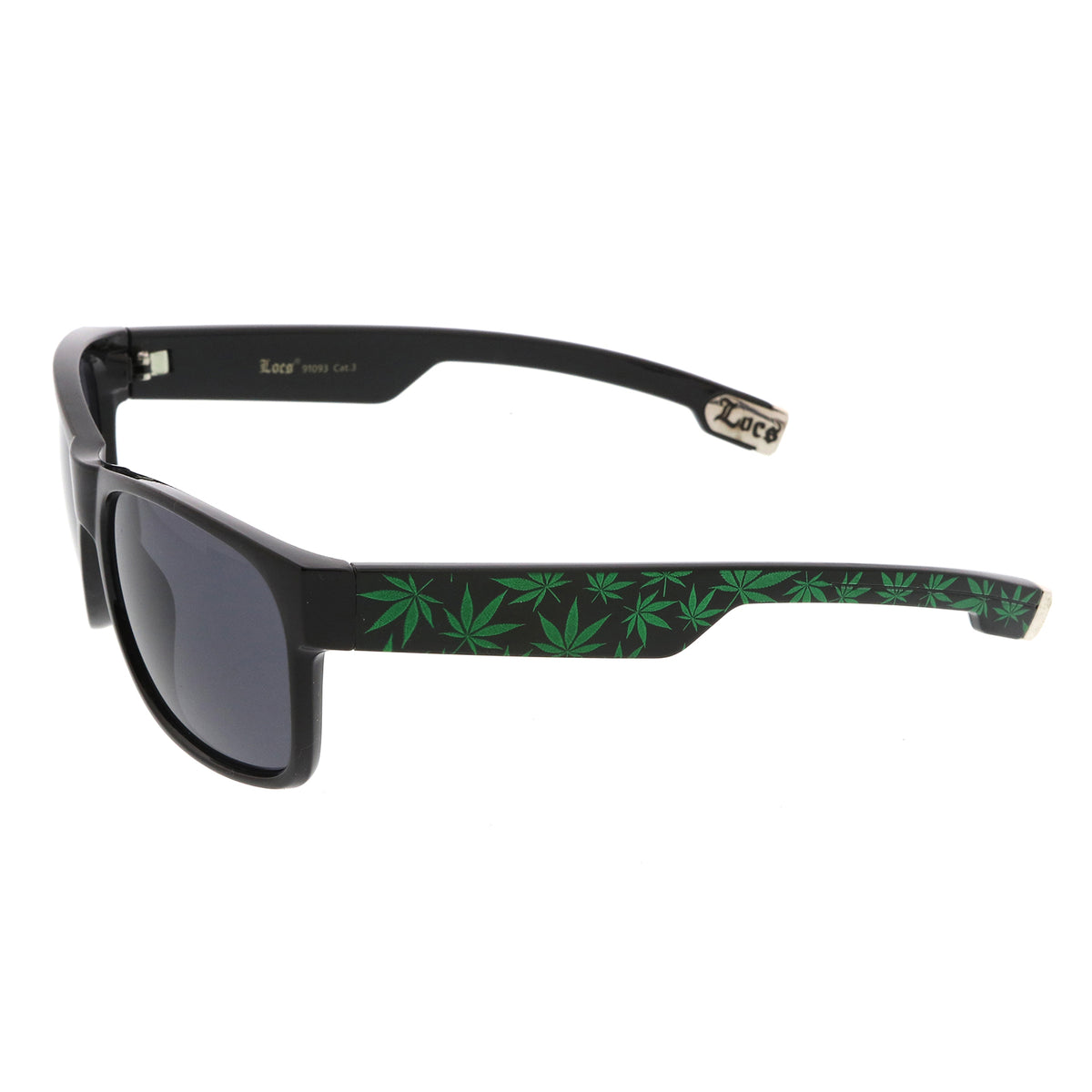 Locs Sunglasses Marijuana Leaf Pattern – Matte Rectangular Frame With UV 400 Protection