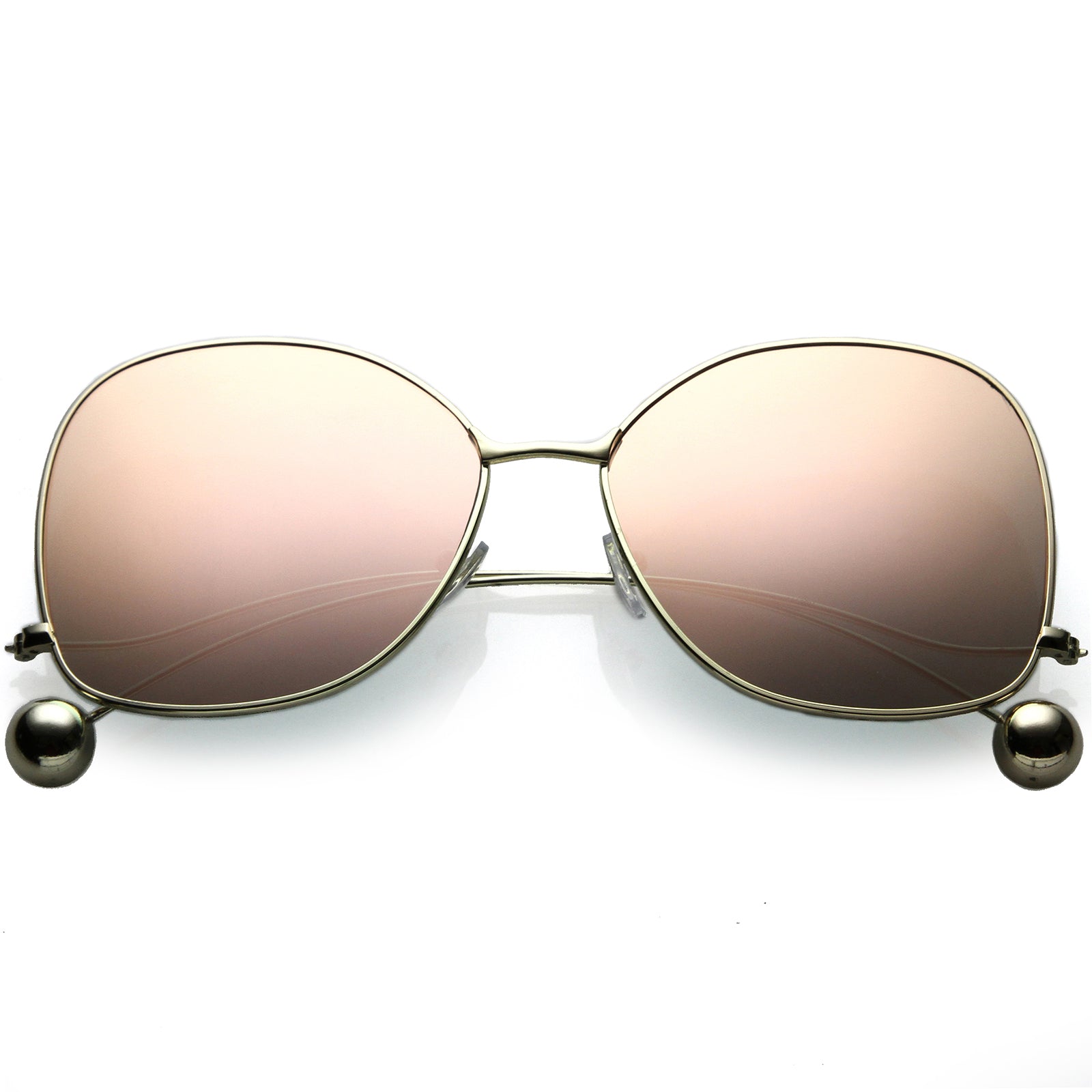 Retro Chain Link Detail Metal Round Wholesale Sunglasses 50mm