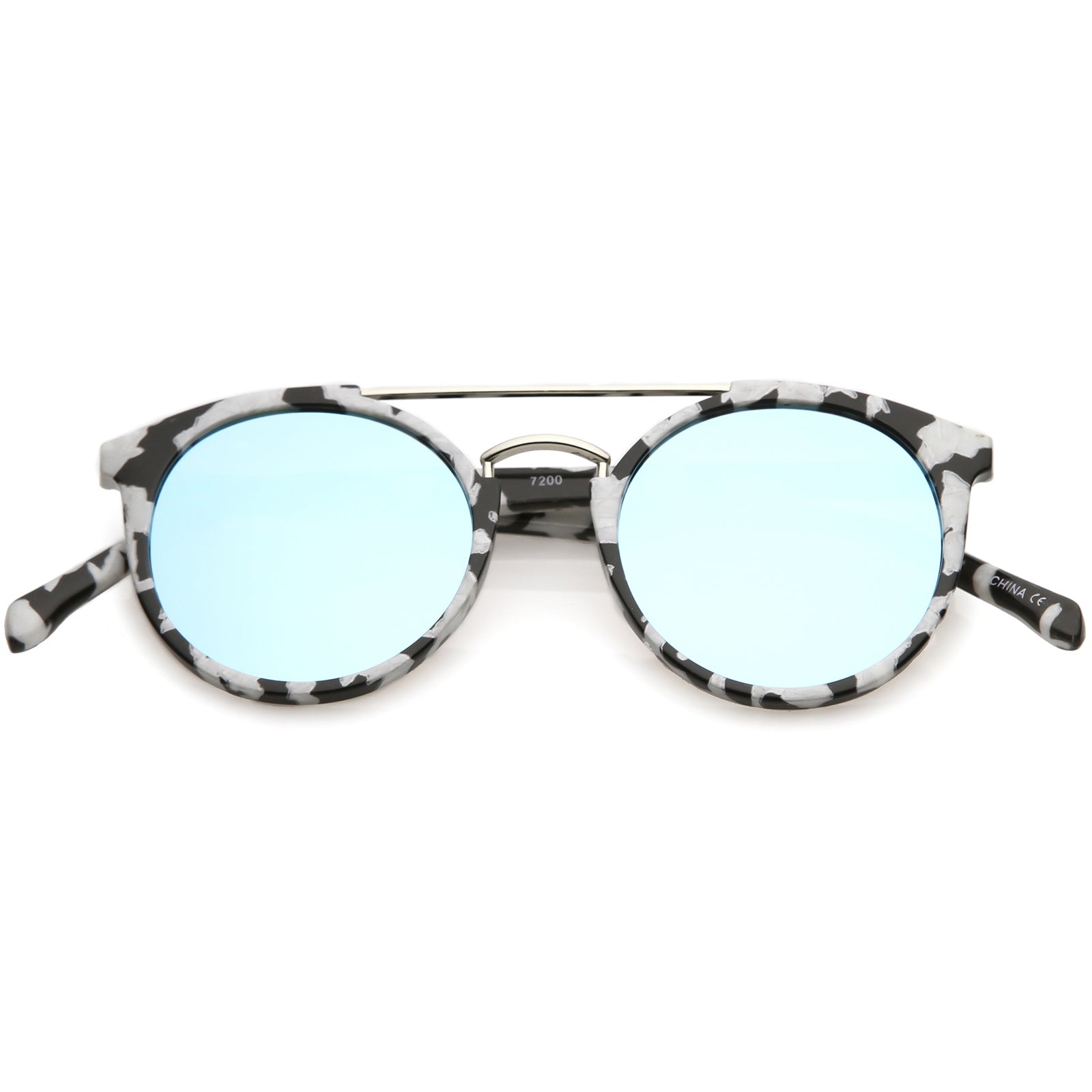 Marble Silver / Blue Mirror
