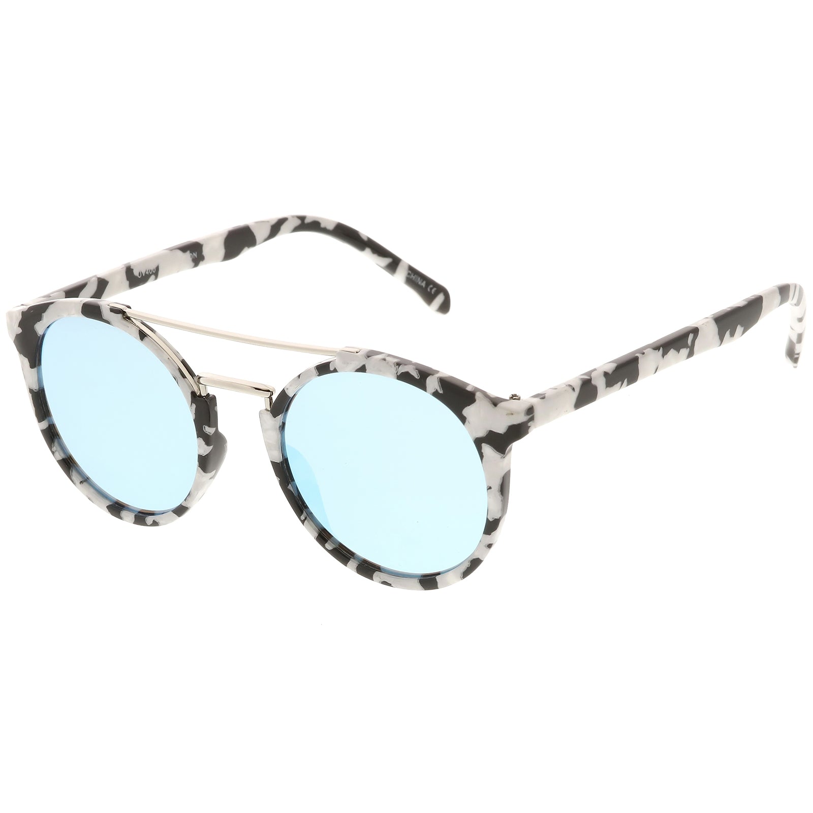 Marble Silver / Blue Mirror