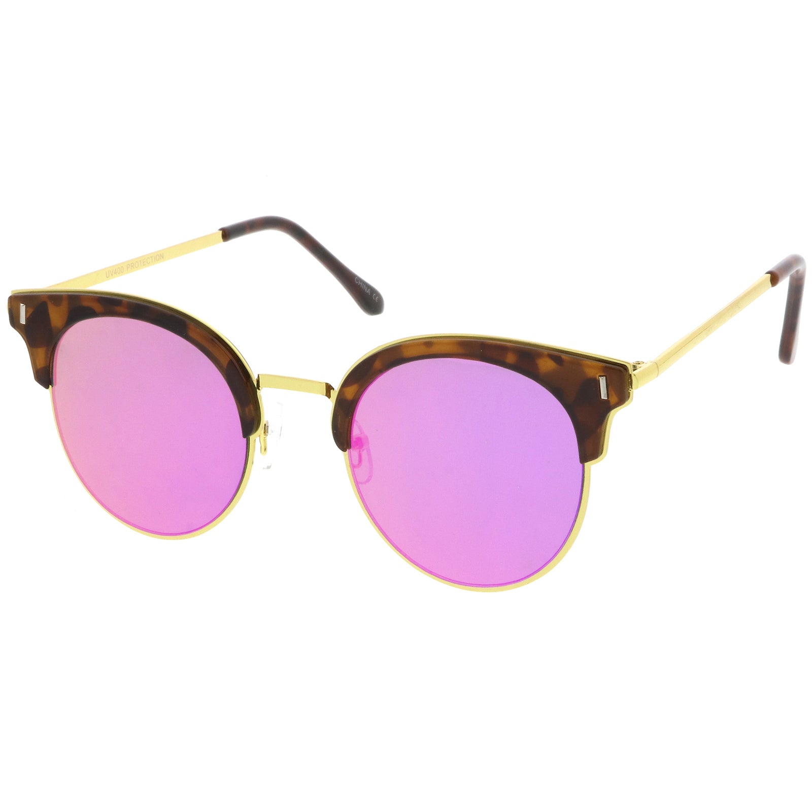 Tortoise-Gold / Magenta Mirror